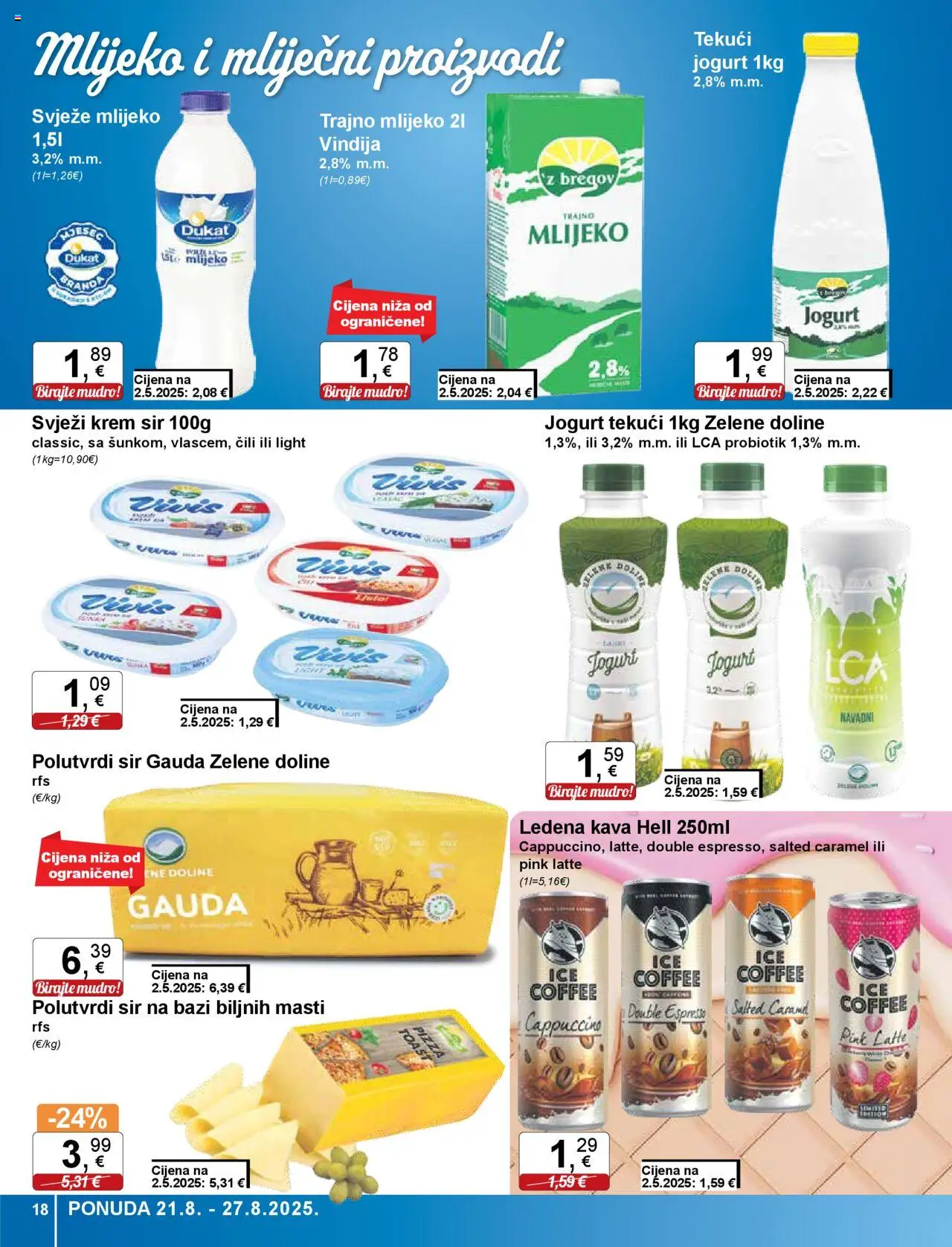 KTC katalog | vrijedi od 21.08.2025 | Stranica: 18 | Proizvodi: Vindija, Gauda, Kava, Čili