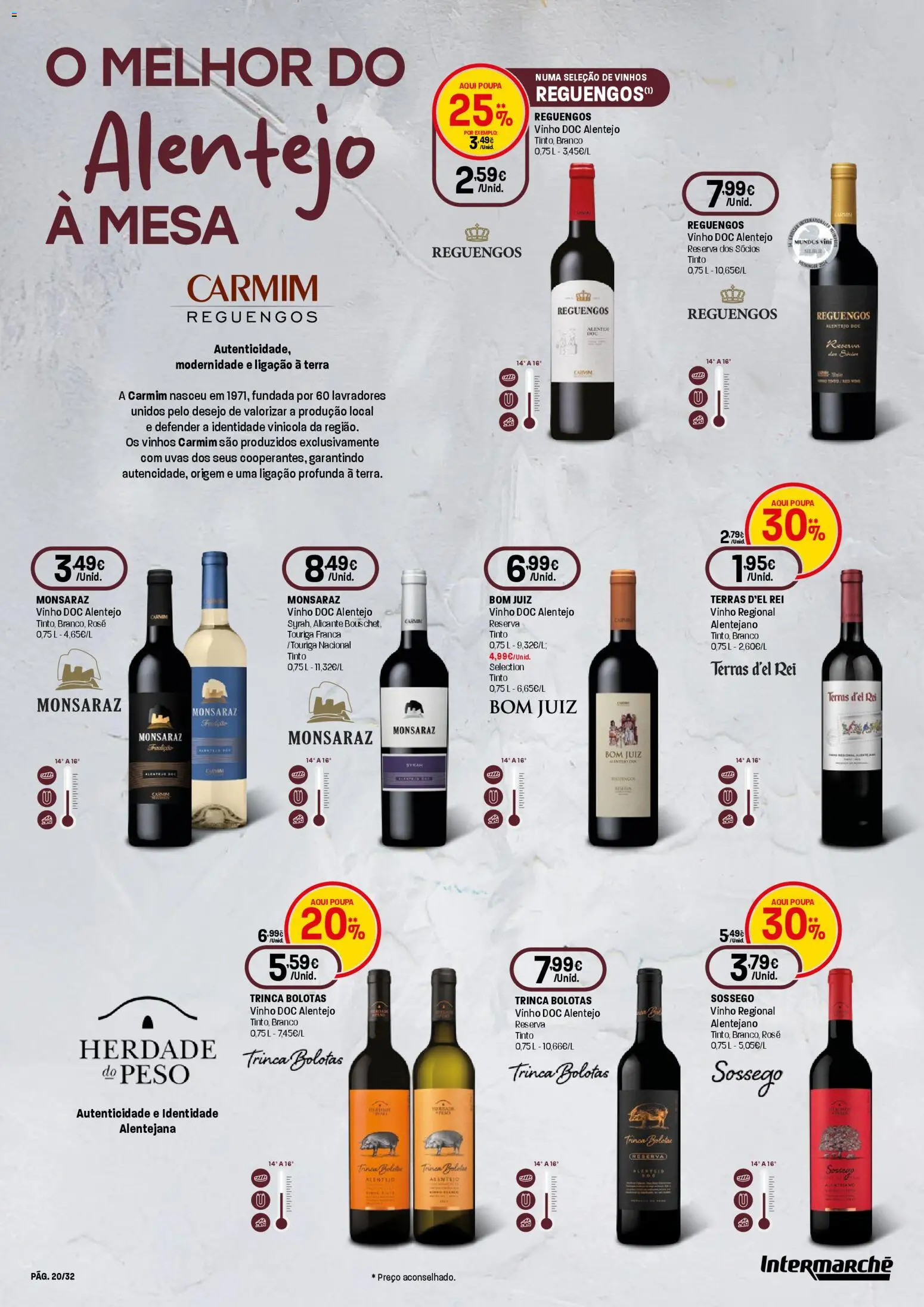 Intermarché - Queijos, Vinhos e Enchidos Super │ válido de 29.01.2026 | Página: 20 | Produtos: Mesa, Vinho, Uvas