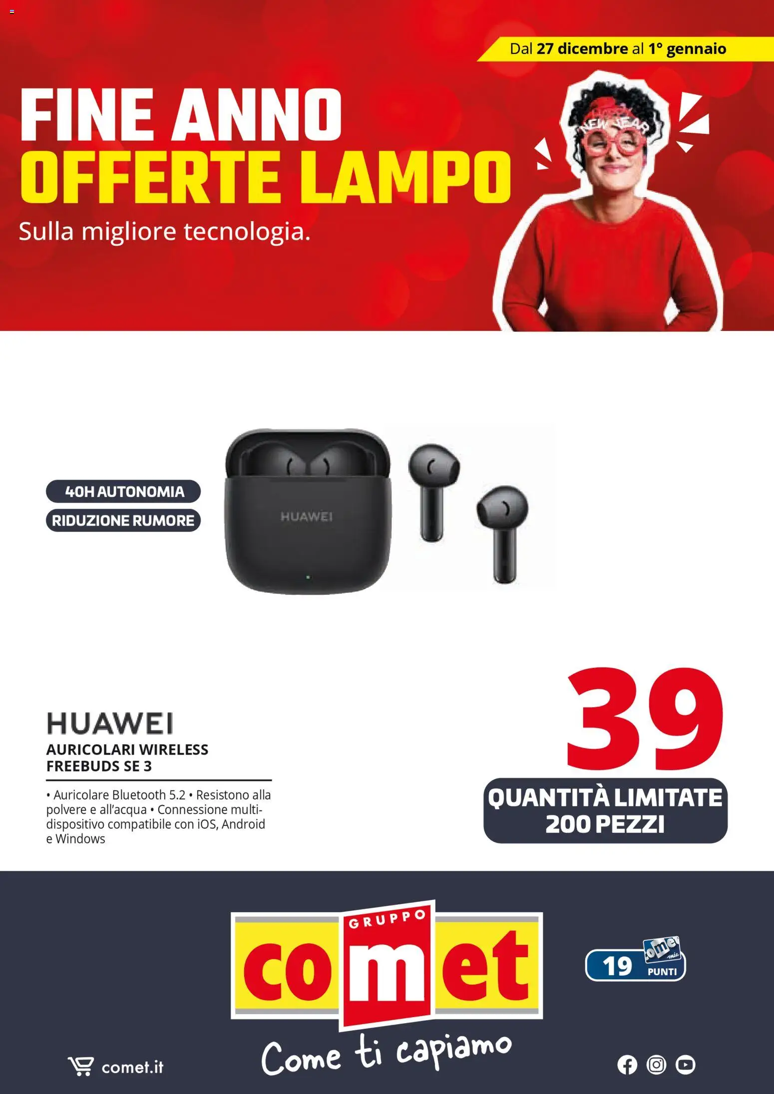 Volantino Comet del 27.12.2025 | Pagina: 12 | Prodotti: Auricolari, Huawei