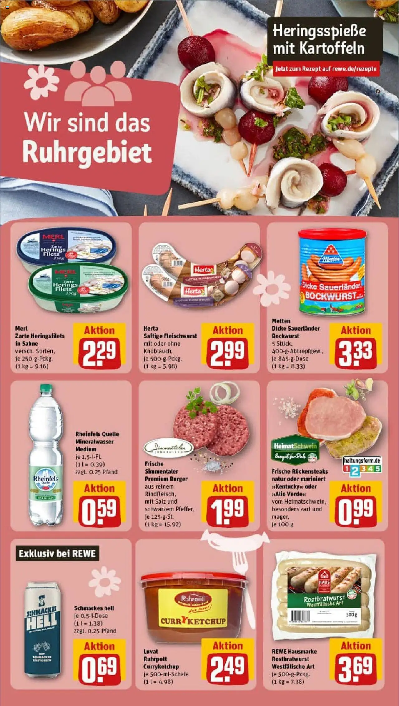 Rewe prospekt Duisburg	 - gültig ab dem 03.08.2025 | Seite: 14 | Produkte: Kartoffeln, Salz, Ketchup, Sahne