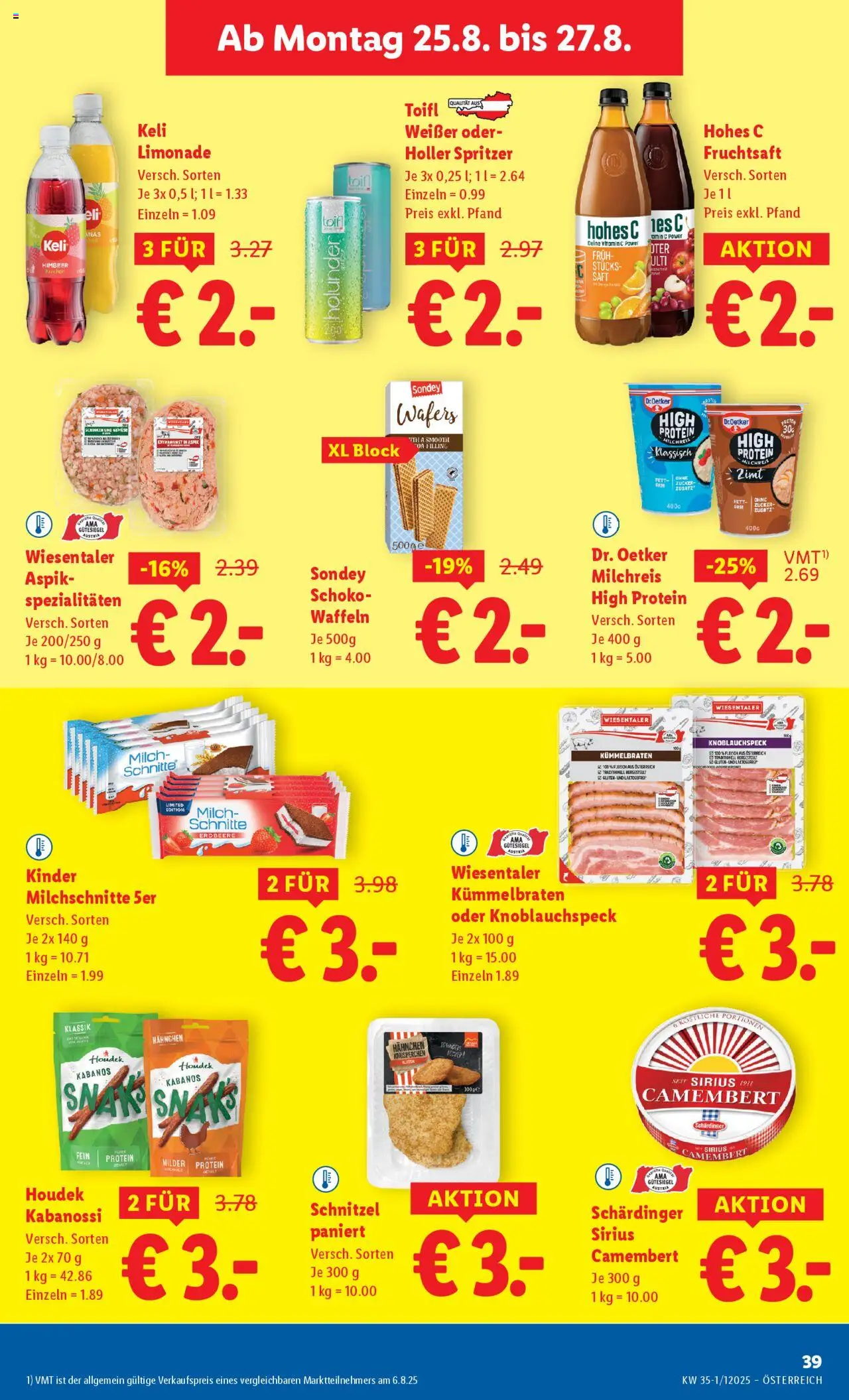 Lidl Flugblatt - Eisenstadt, Ebenfurth, Mattersburg gültig ab 21.08.2025 | Seite: 41 | Produkte: Zucker, Rum, Milch, Saft