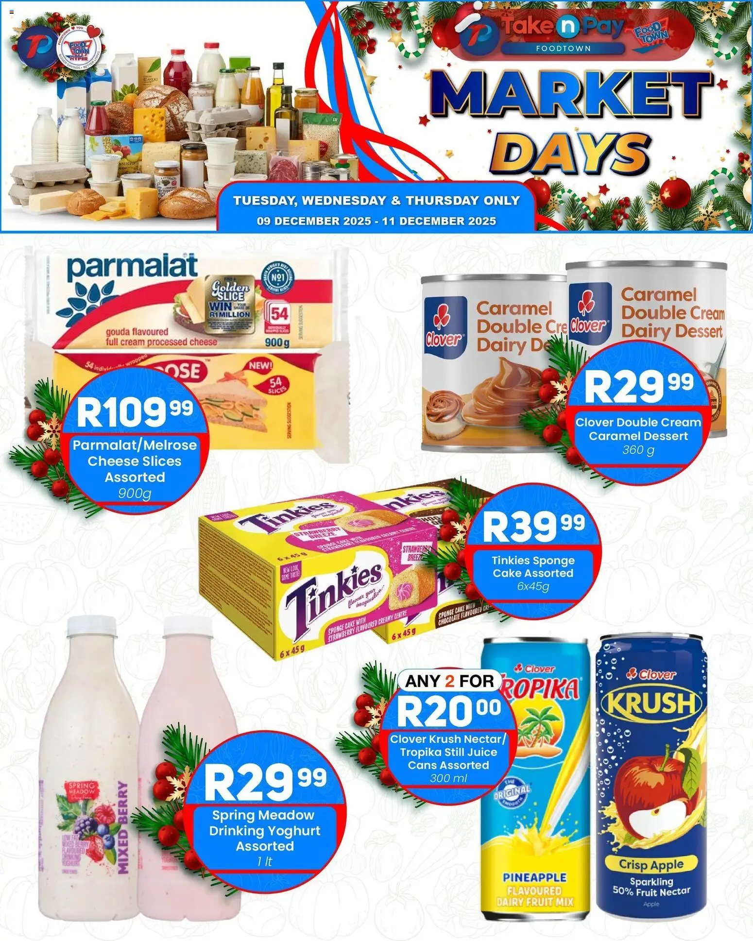 New Take n Pay catalogue – valid from 09.12.2025 | Page: 8 | Products: Cake, Cheese, Pineapple, Caramel