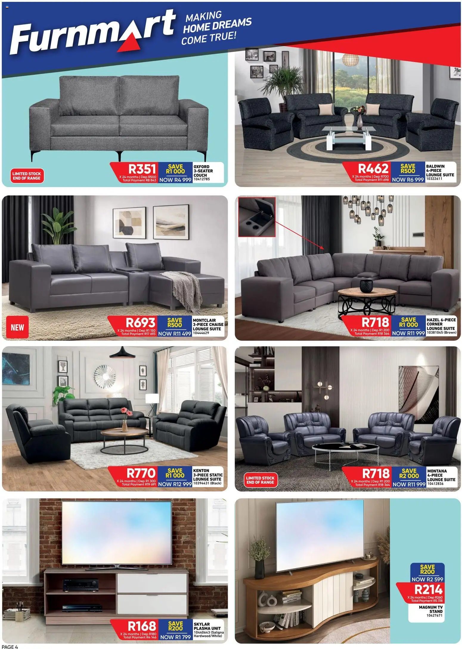 New Furnmart catalogue – valid from 06.04.2026 | Page: 5 | Products: TV, Plasma unit, Lounge suite, Chaise