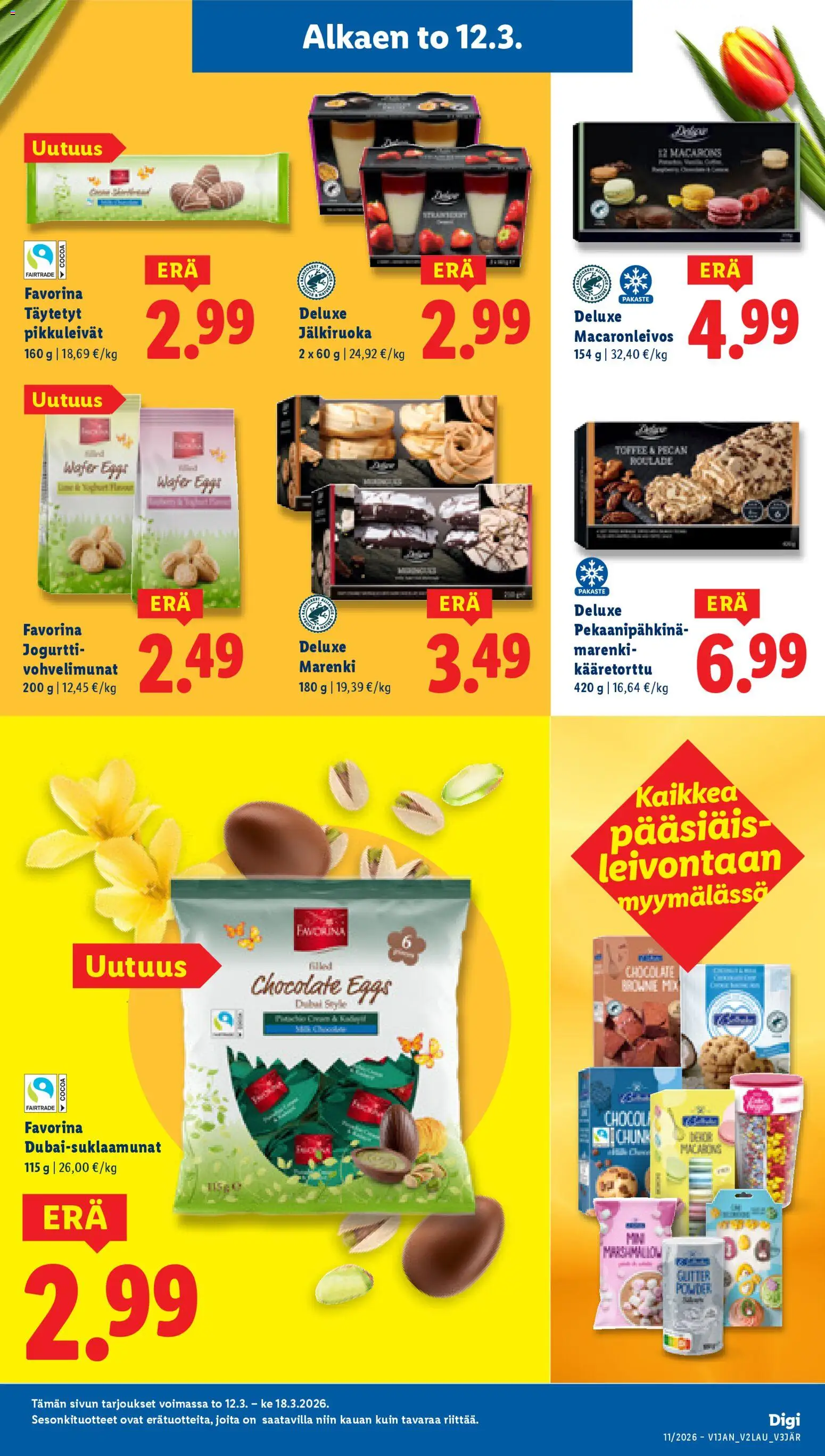 Lidl tarjoukset - Helsinki – voimassa 12.03.2026 alkaen | Sivu: 13 | Tuotteet: Jogurtti, Kääretorttu, Pikkuleivät