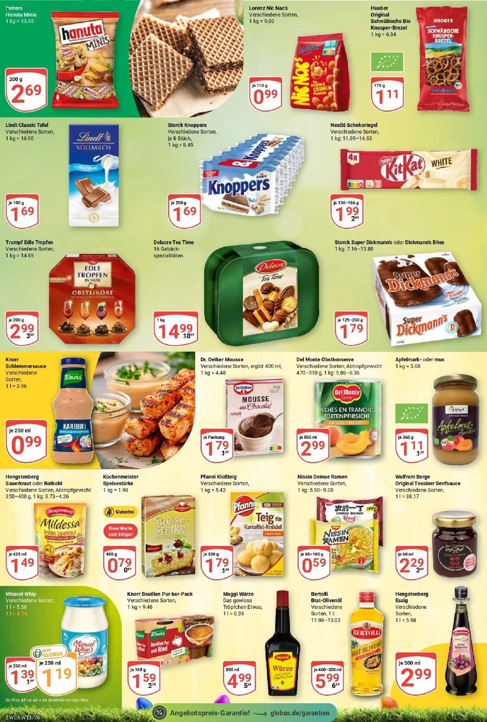 Globus prospekt Zwickau	 – gültig ab 23.03.2026 | Seite: 18 | Produkte: Essig, Knorr, Miracel whip, Lindt