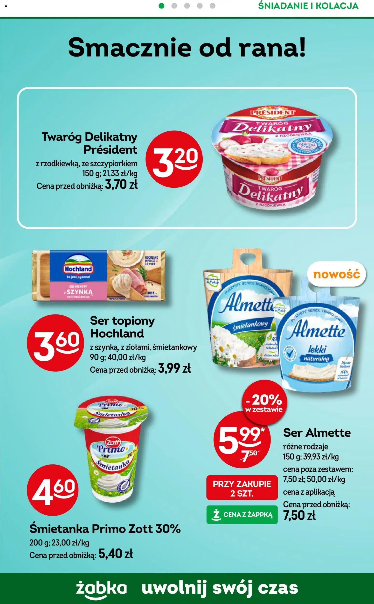 Żabka Gazetka - Codzienne produkty od 11.02.2026 | Strona: 10 | Produkty: Ser topiony, Serek, Szynka, Ser