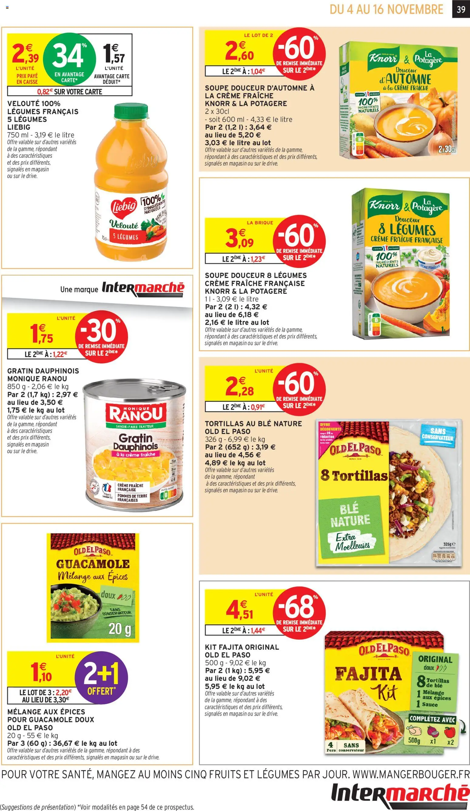 {H1} | Page: 39 | Produits: Guacamole, Pommes, Crème, Pommes de terre