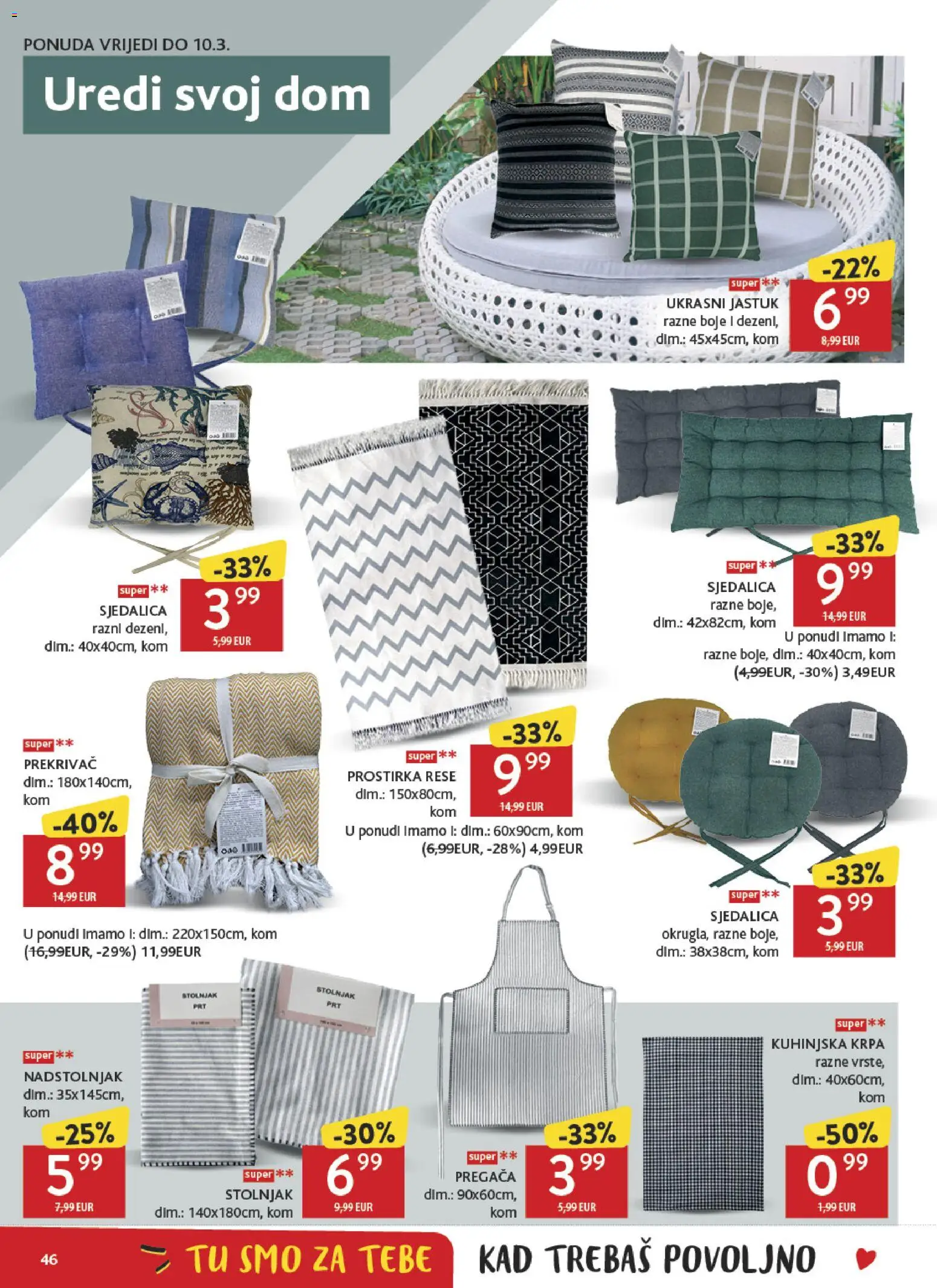 Konzum katalog | vrijedi od 25.02.2026 | Stranica: 46 | Proizvodi: Jastuk, Krpa, Stolnjak
