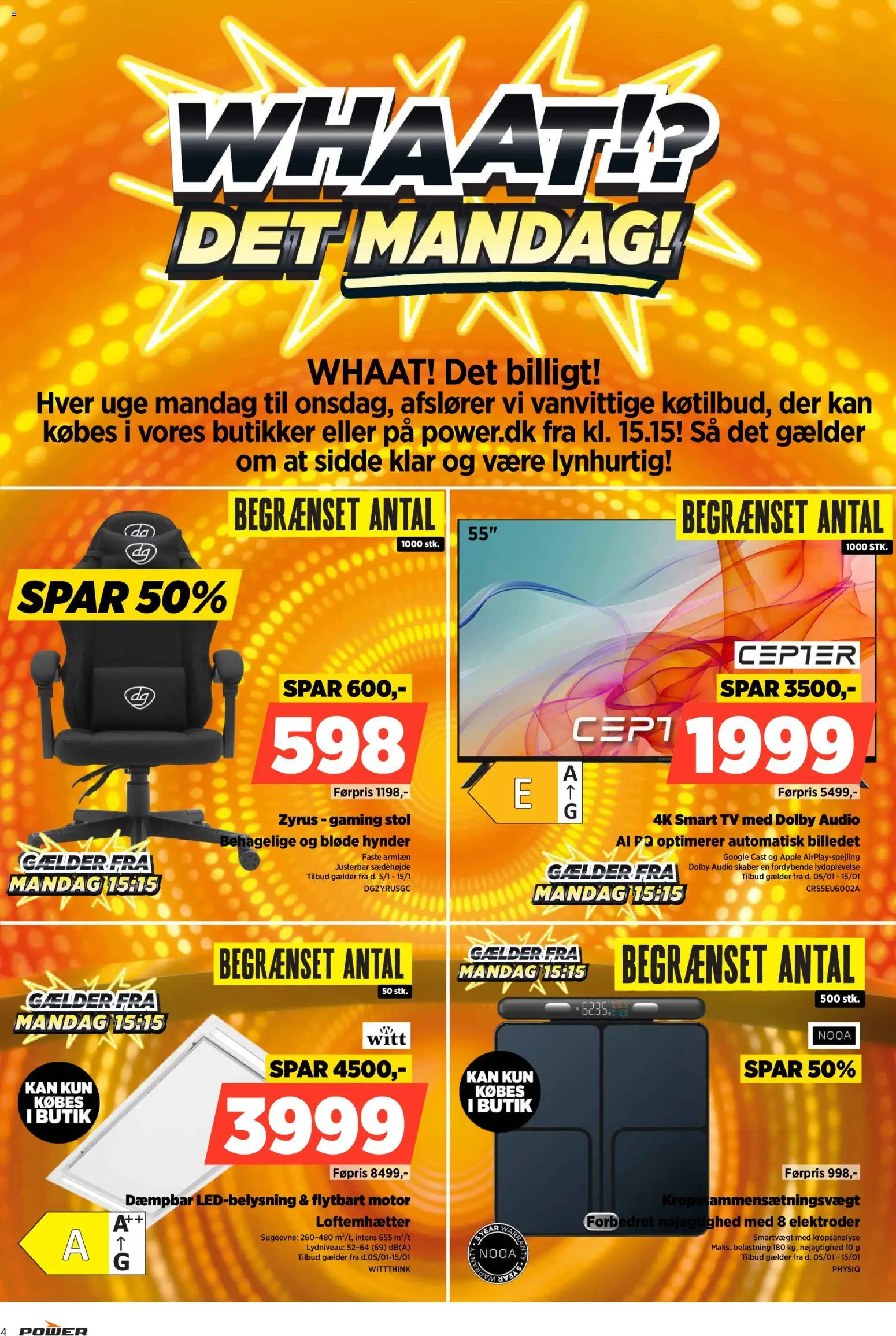Power tilbudsavis – gyldig fra 02.01.2026 | Side: 4 | Produkter: Stol, Smart TV, TV
