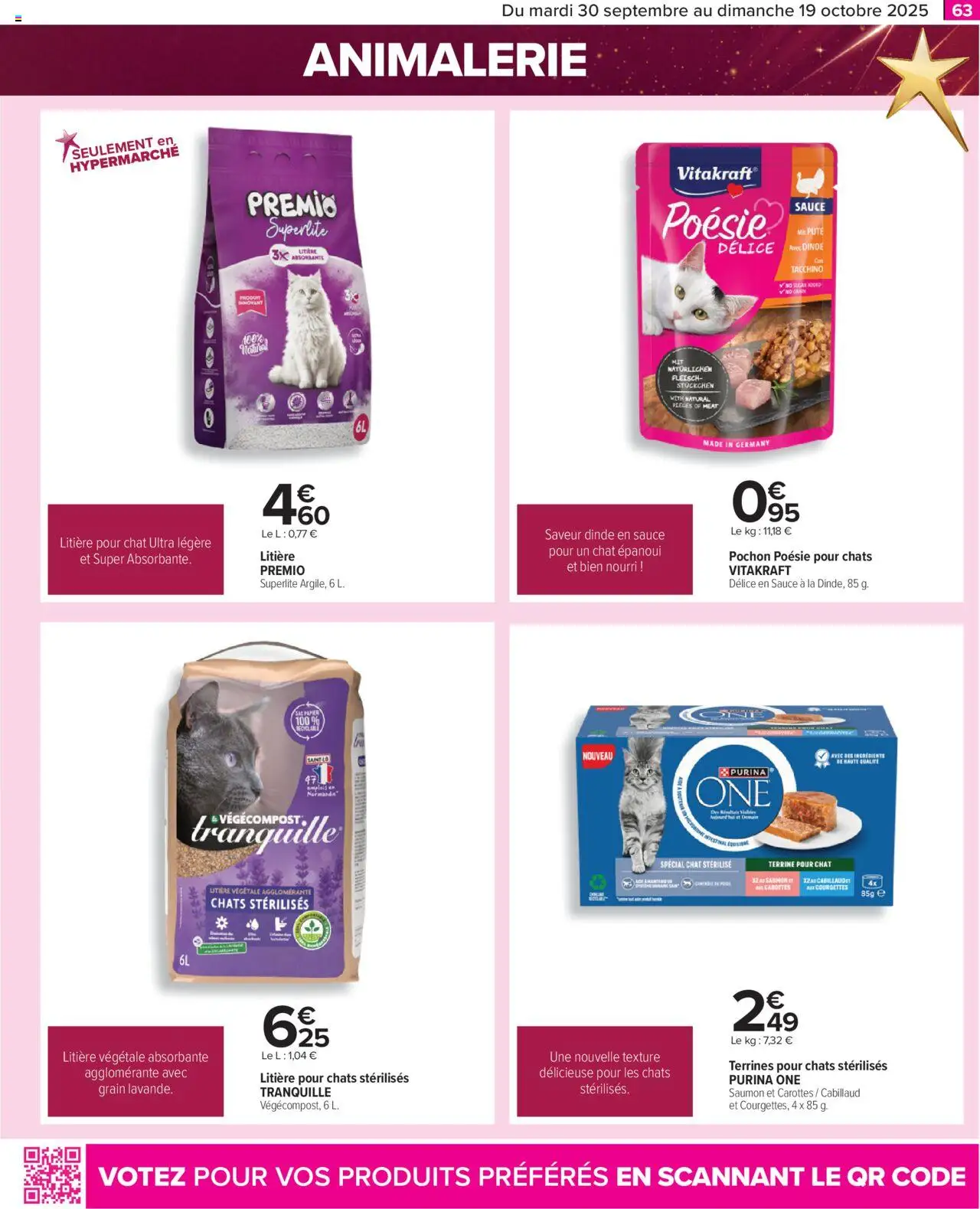  | Page: 63 | Produits: Carottes, Litière pour chat, Litière, Saumon
