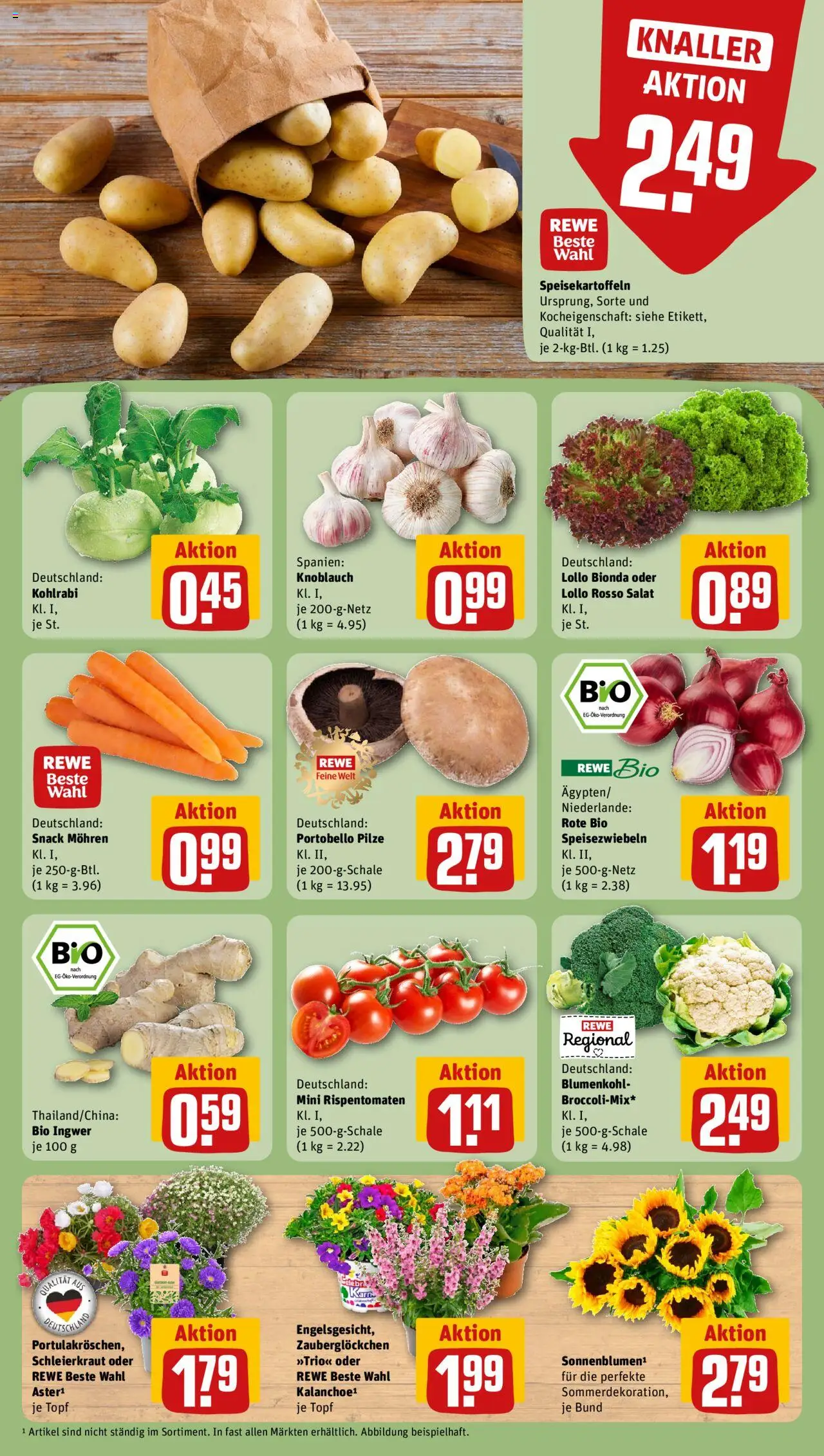 Rewe Prospekt 	 - gültig ab dem 07.07.2025 | Seite: 7 | Produkte: Kohlrabi, Knoblauch, Blumenkohl, Salat
