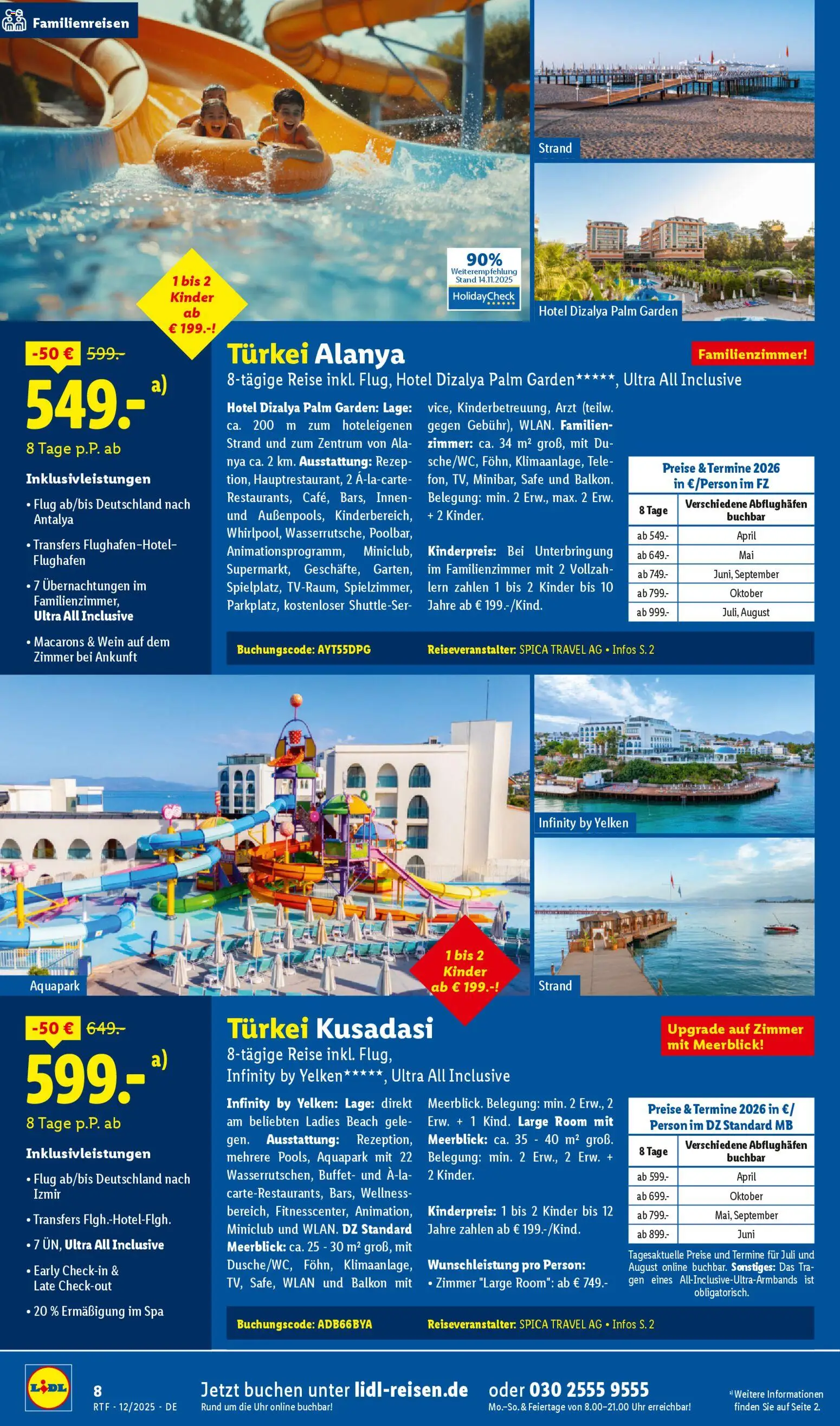 Lidl Reisen Dezember/Januar Reise-Highlights – gültig ab 12.12.2025 | Seite: 8 | Produkte: Wein, Uhr