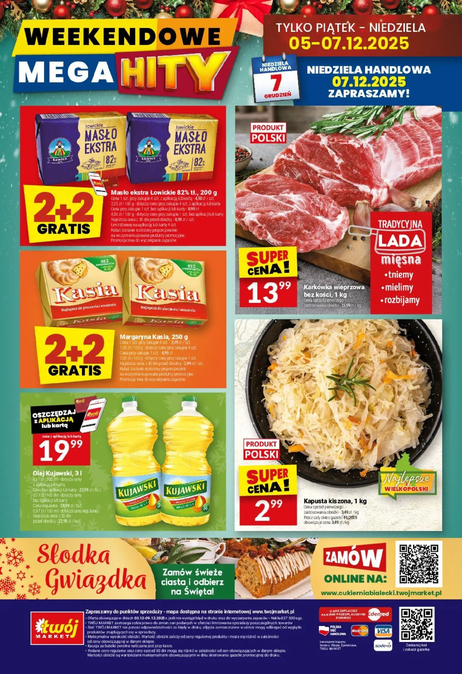 Twój Market Gazetka od 03.12.2025 | Strona: 40 | Produkty: Kapusta, Karta, Karkówka, Karkówka wieprzowa