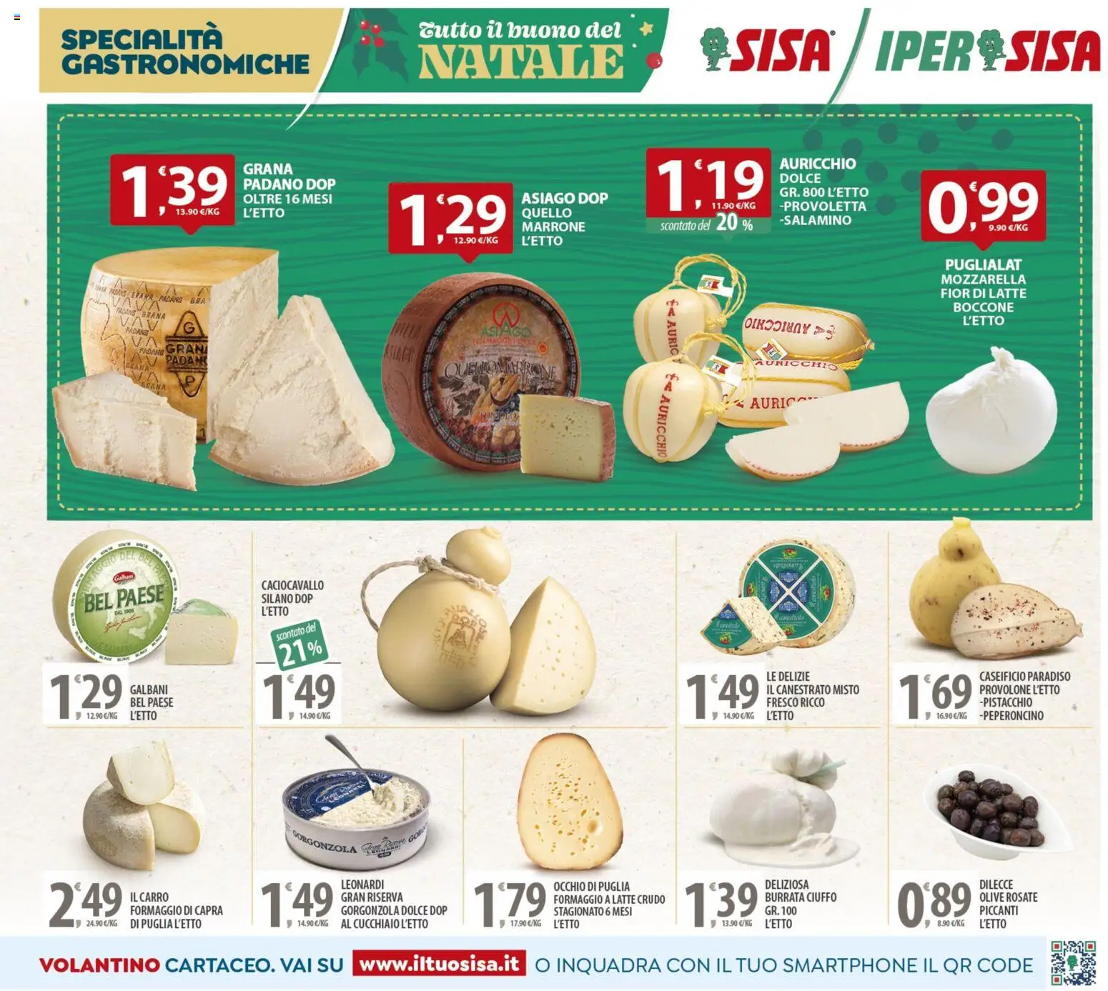 Volantino SISA del 16.12.2025 | Pagina: 7 | Prodotti: Mozzarella, Formaggio, Gorgonzola, Burrata