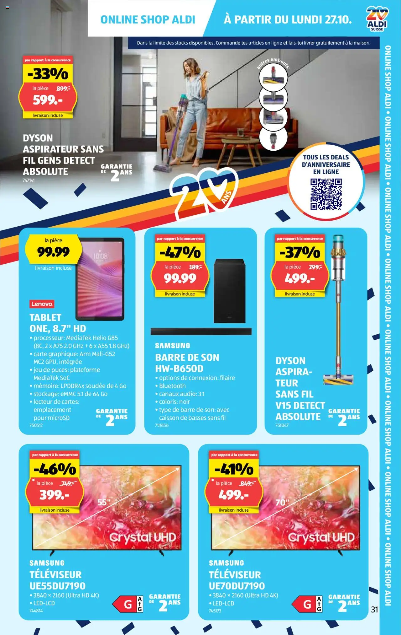 Aldi Aktionen FR – gültig ab 23.10.2025 | Seite: 32 | Produkte: Audio, Samsung, Lenovo, Dyson