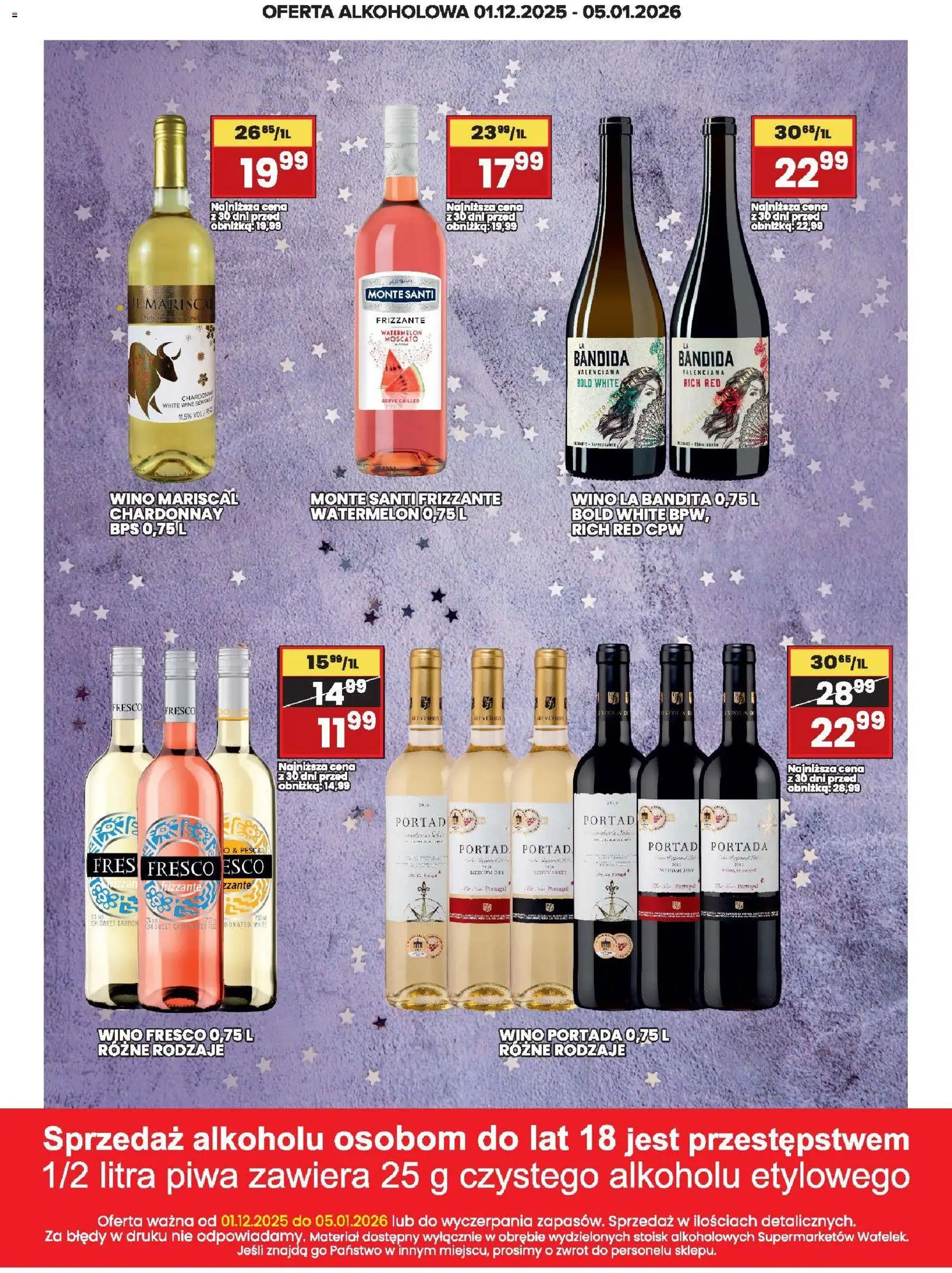 Wafelek Gazetka alkoholowa od 01.12.2025 | Strona: 8 | Produkty: Chardonnay, Monte Santi, Wino, Fresco