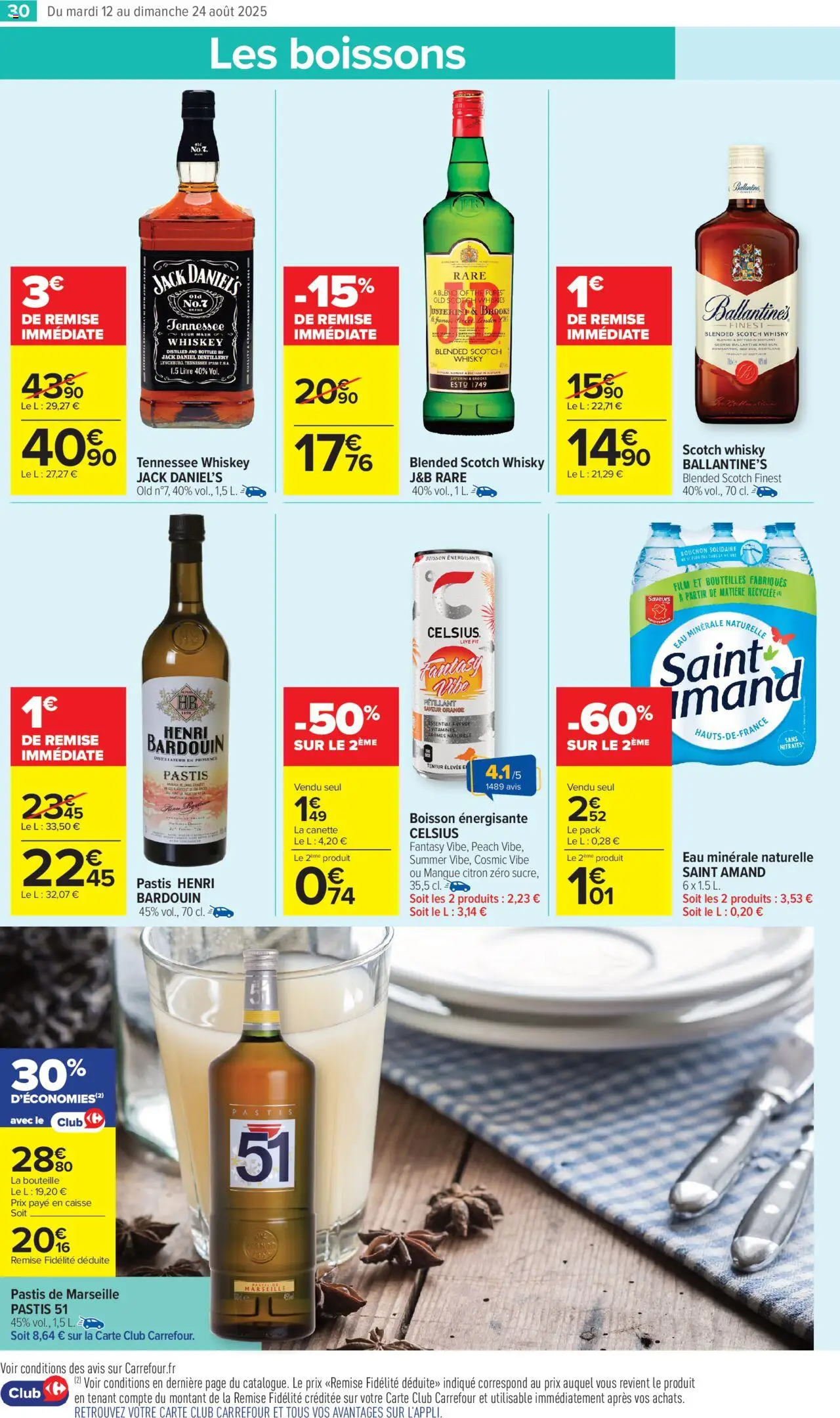  | Page: 32 | Produits: Pastis, Mangue, Scotch whisky Ballantine's, Eau minérale naturelle