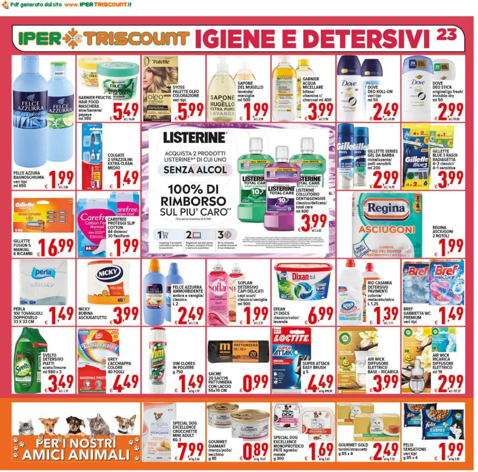 Volantino Ipertriscount del 17.03.2026 | Pagina: 23 | Prodotti: Collutorio, Ammorbidente, Acqua, Tacchino