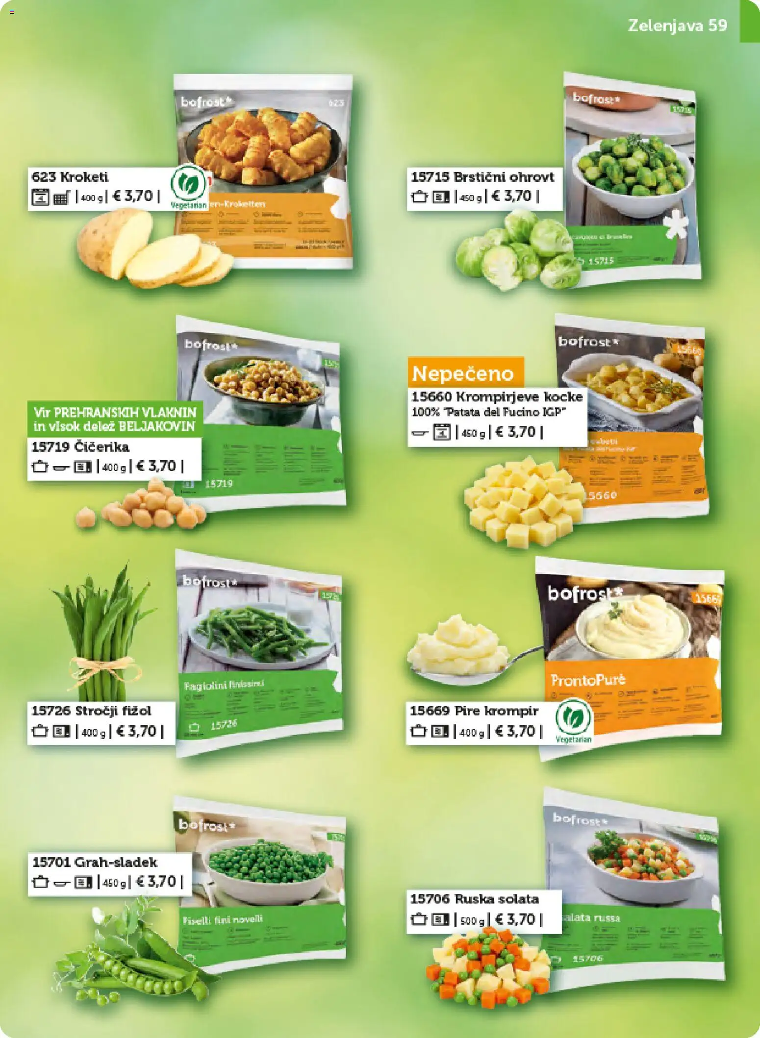 Novi Bofrost katalog ponudbe – veljaven od 01.02.2026 | Stran: 59 | Izdelki: Solata, Krompir, Zelenjava