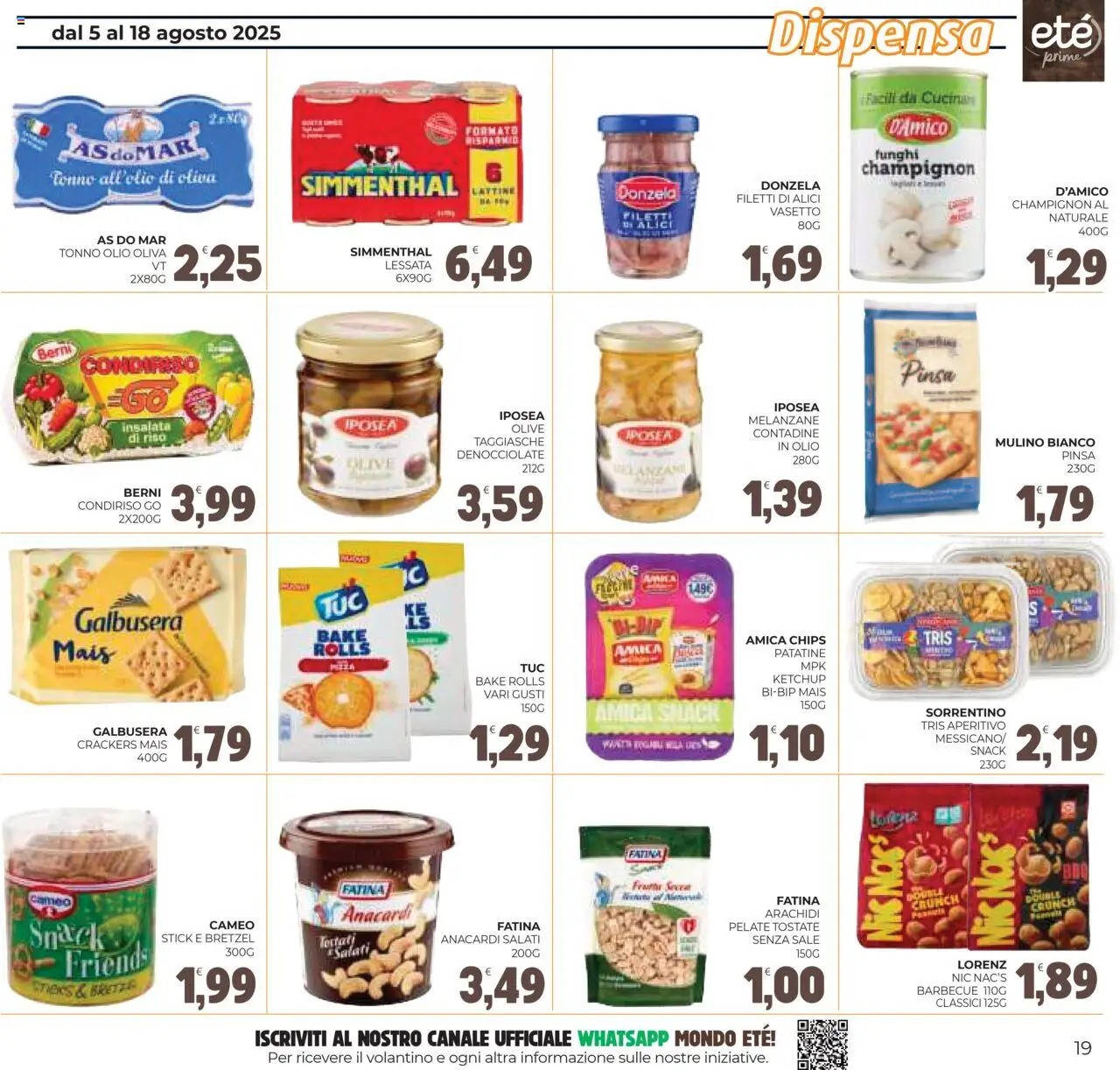 Volantino Eté del 05.08.2025 | Pagina: 19 | Prodotti: Sale, Barbecue, Crackers, Aperitivo