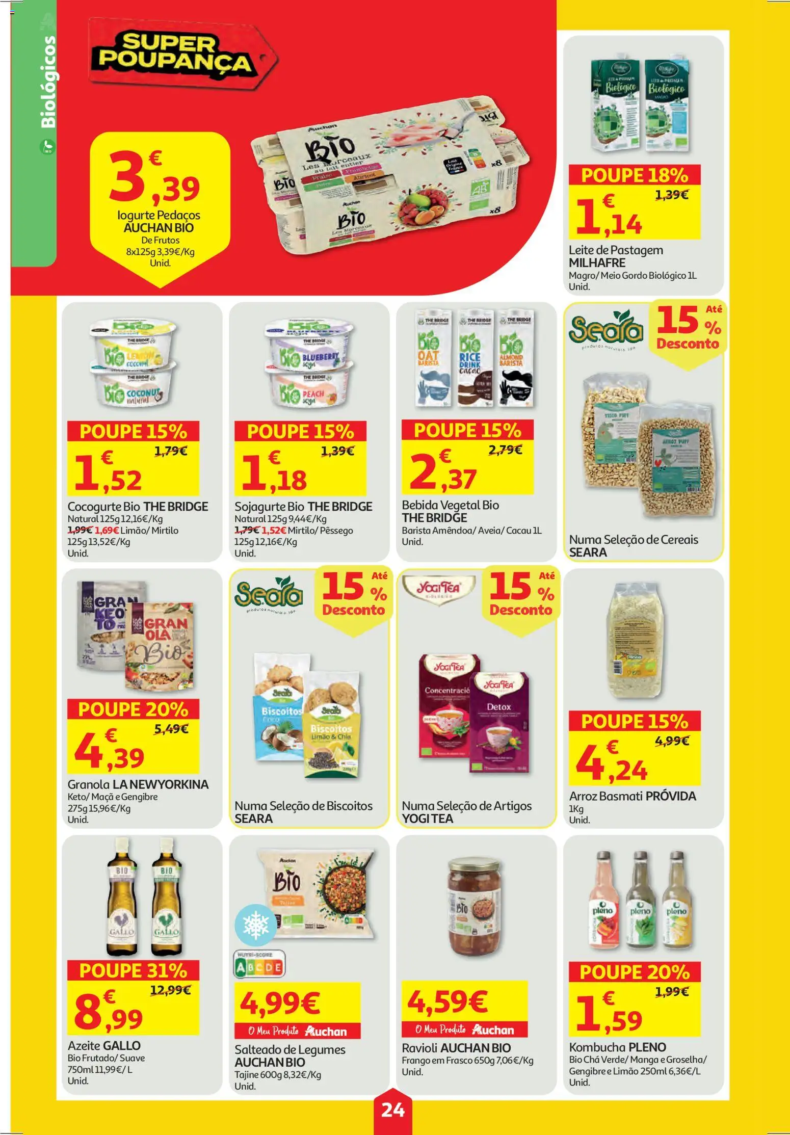 Auchan folheto │ válido de 15.01.2026 | Página: 24 | Produtos: Azeite, Leite, Maça, Biscoitos