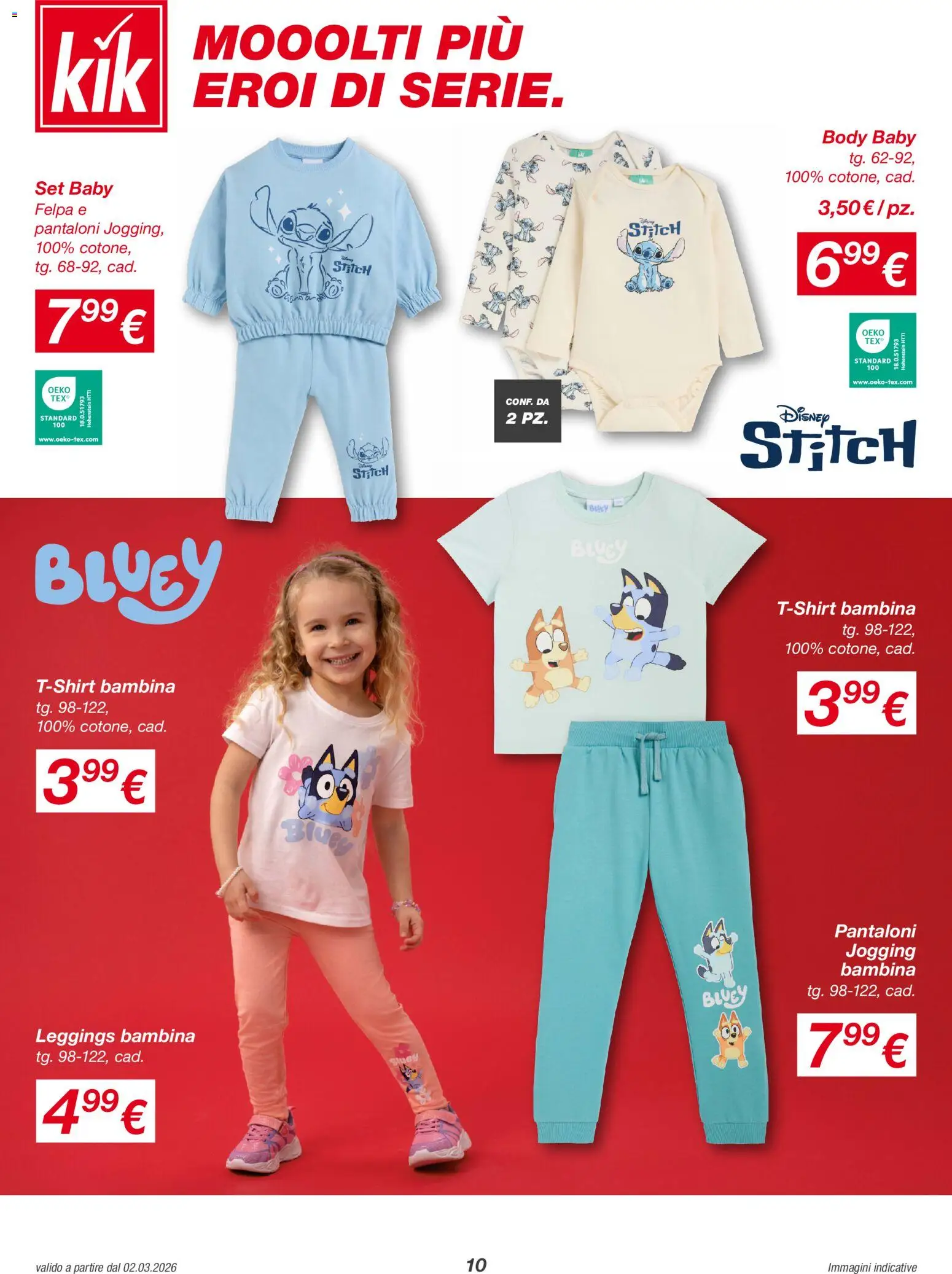 Volantino KiK del 02.03.2026 | Pagina: 10 | Prodotti: Felpa, Pantaloni, Leggings