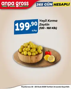 16.01.2026 tarihinden itibaren geçerli olan Anpa Gross kataloğu önizlemesi | Sayfa: 5 | Ürünler: Zeytin, Ocak