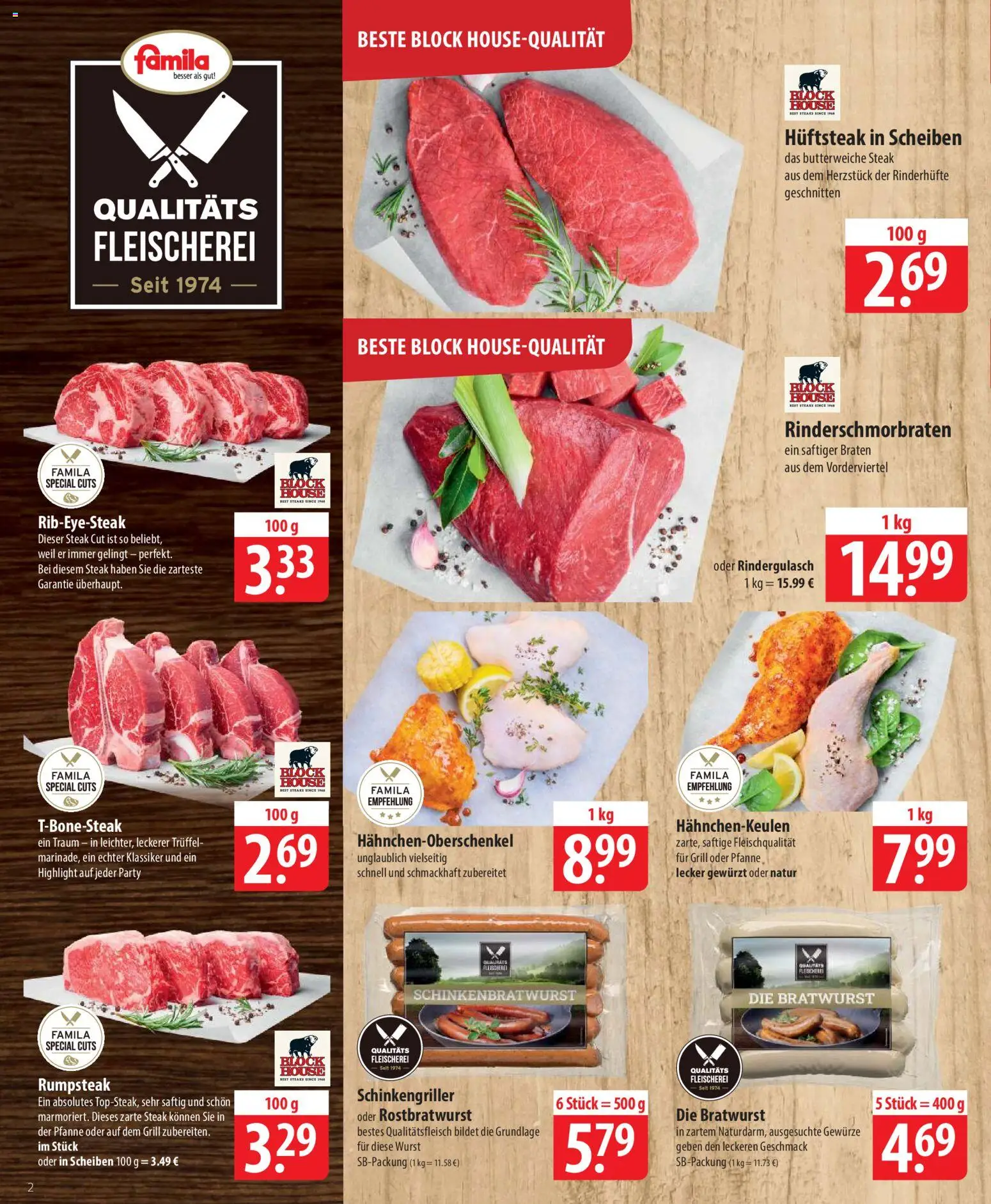 Famila Prospekt 	 – gültig ab 23.03.2026 | Seite: 2 | Produkte: Grill, Rindergulasch, Gewürze, Wurst