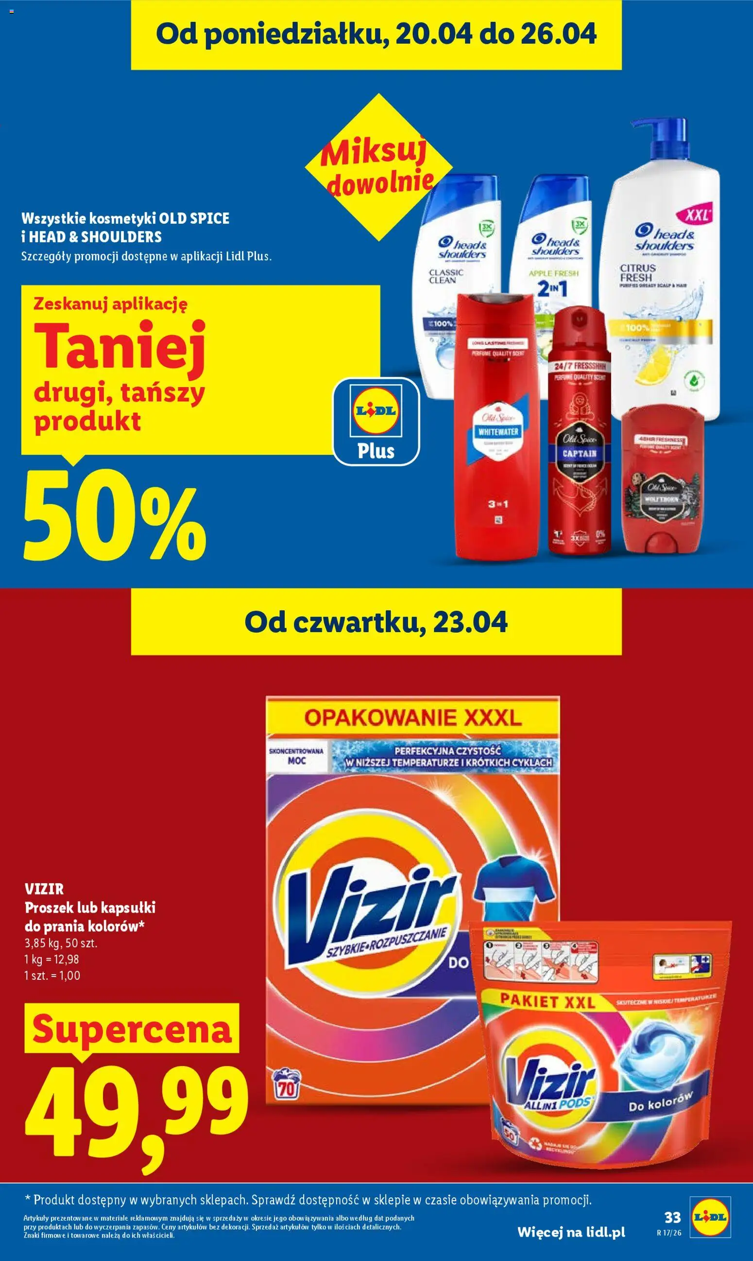 Lidl Polsko leták od 23.04.2026 | Strana: 33 | Produkty: Apple, Head & Shoulders, Old Spice