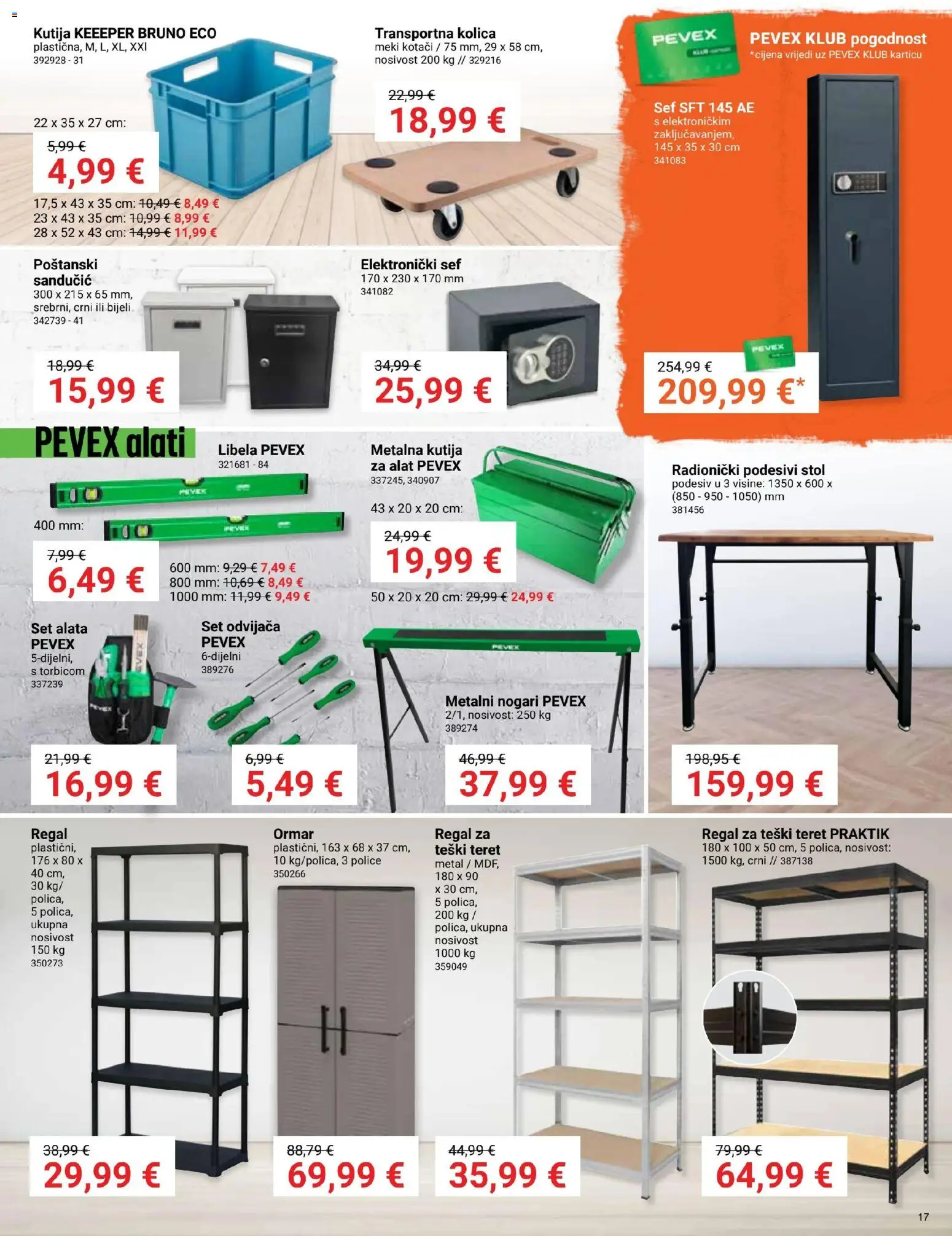 Pevex katalog | vrijedi od 23.10.2025 | Stranica: 17 | Proizvodi: Kutija, Kolica, Sef, Regal