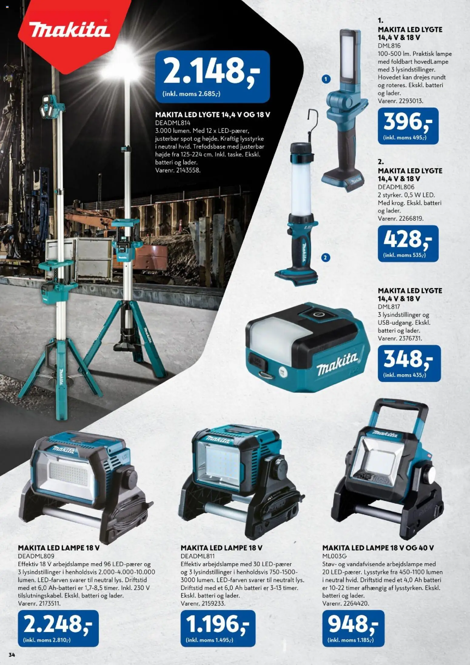 Davidsen tilbudsavis – gyldig fra 30.03.2026 | Side: 34 | Produkter: Lampe, Batteri