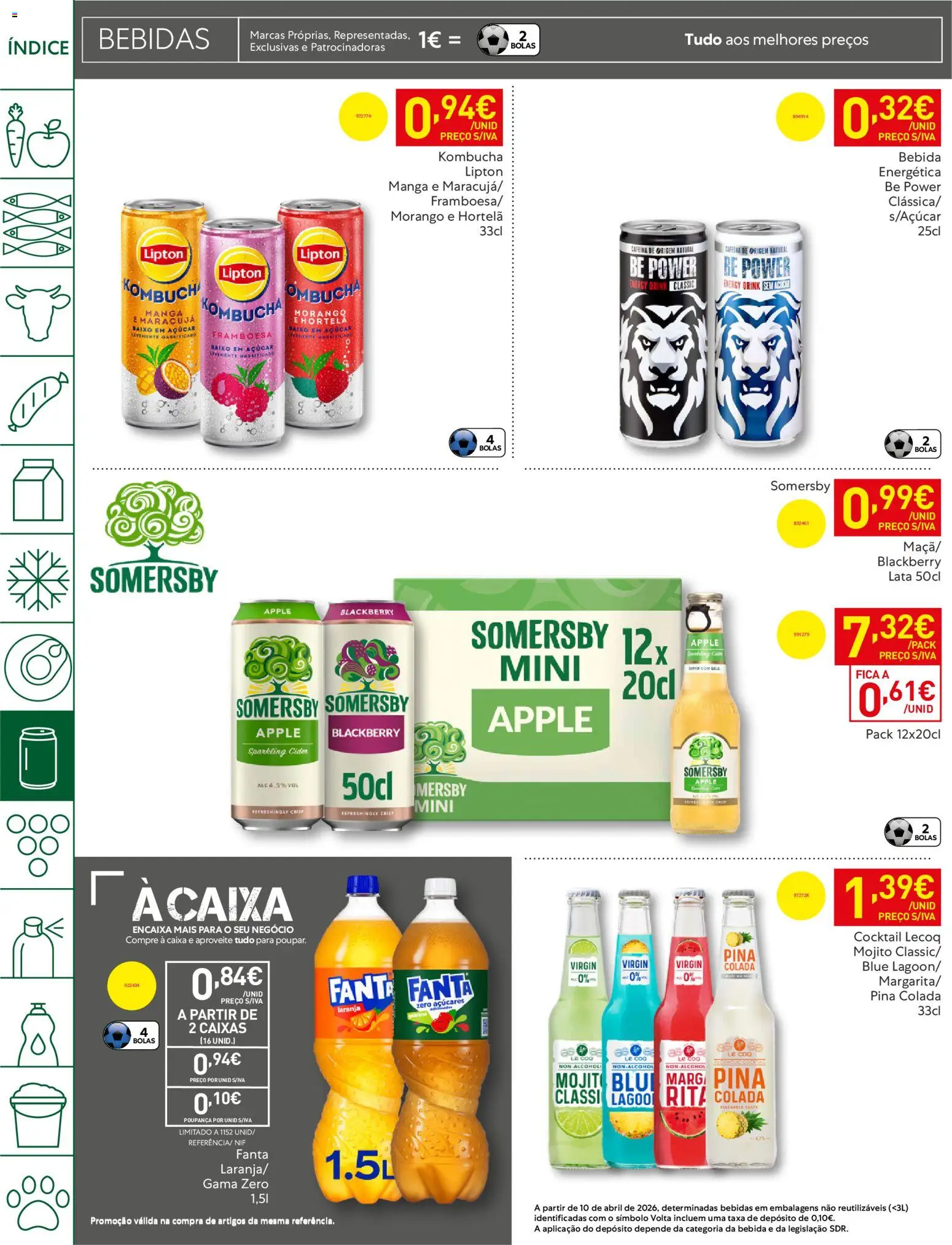 Recheio folheto │ válido de 14.04.2026 | Página: 32 | Produtos: Kombucha, Caixa, Somersby, Bebida