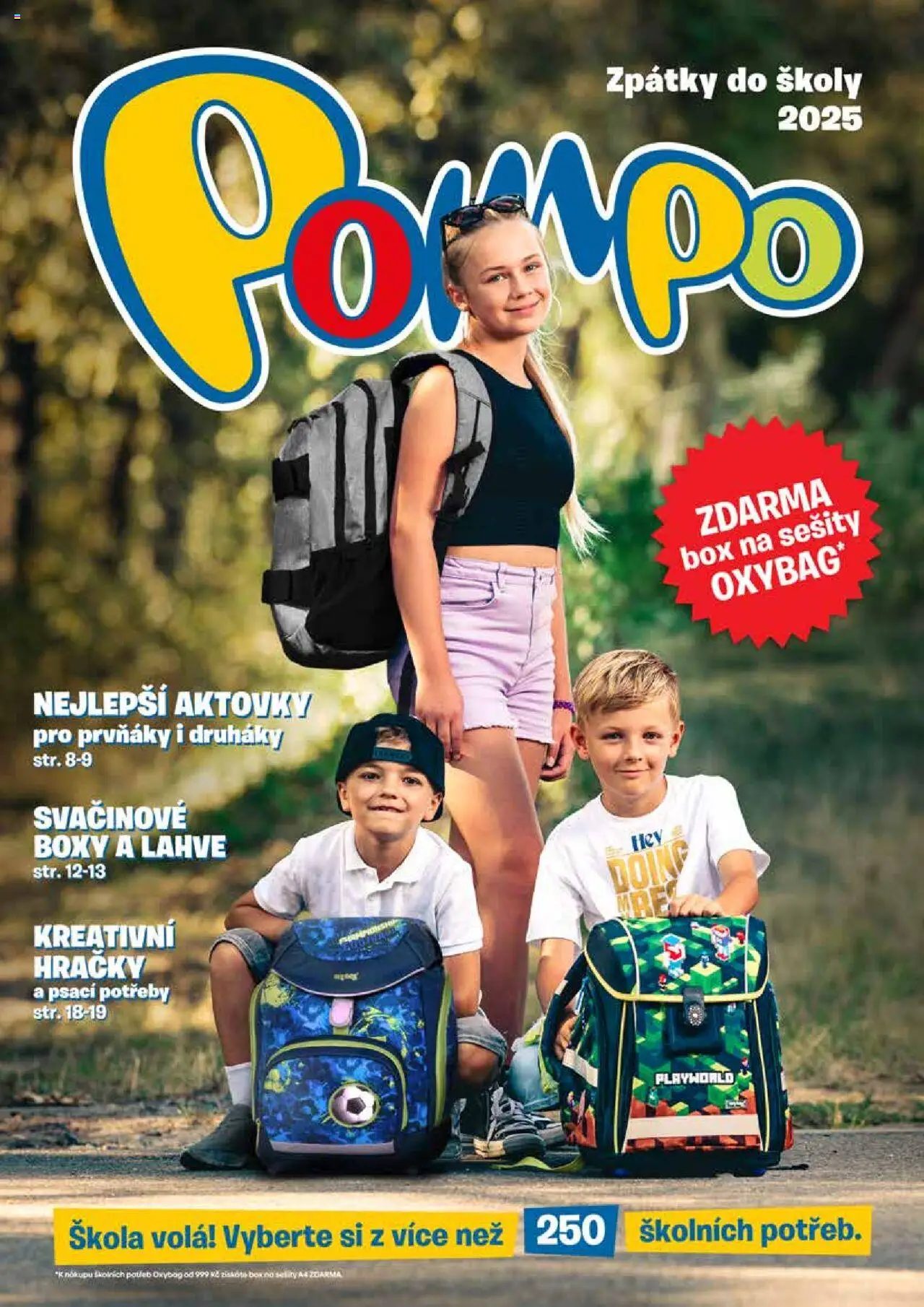 POMPO katalog Zpátky do školy od 25.07.2025 | Strana: 1 | Produkty: Box, Sešity, Hračky, Lahve