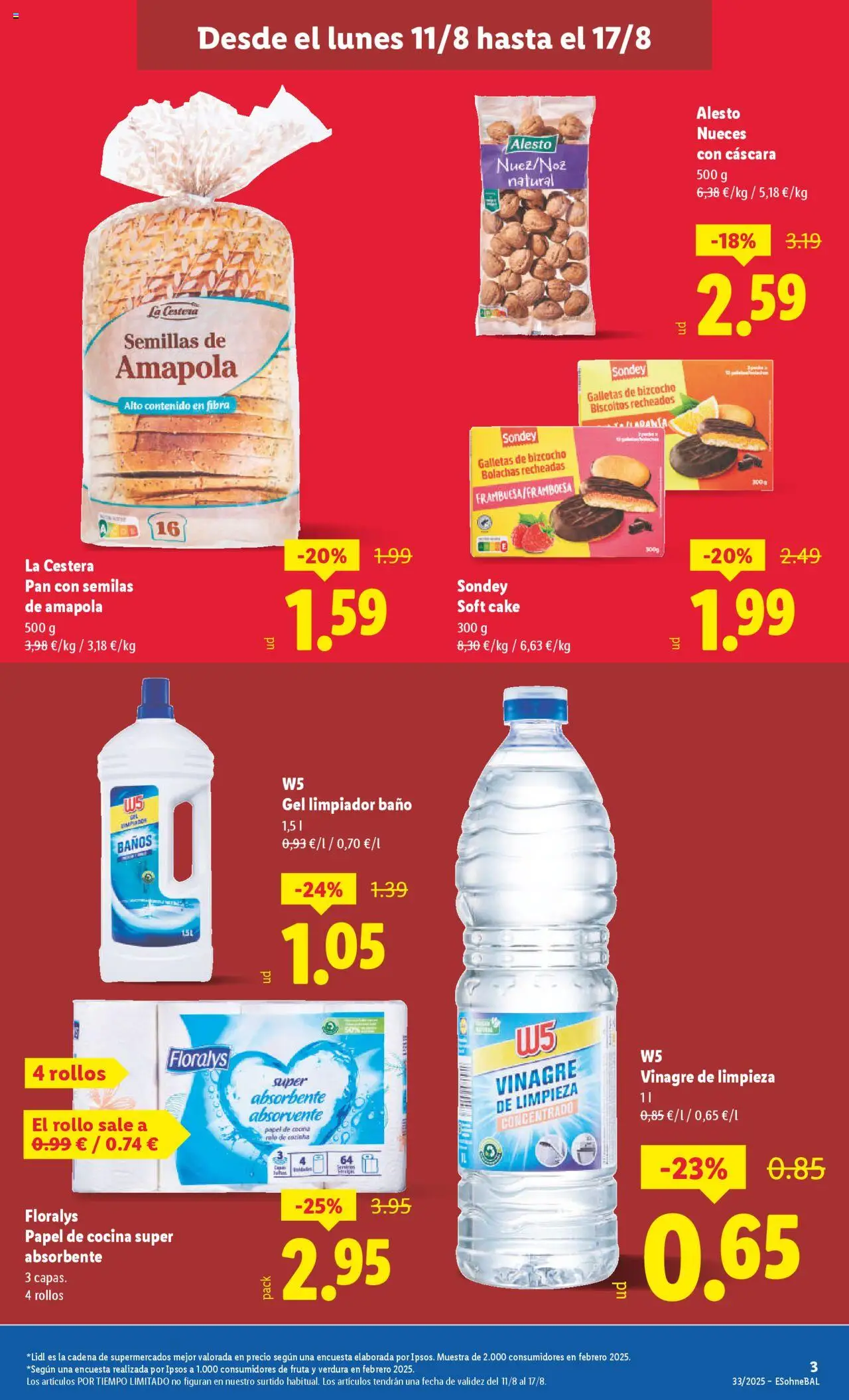 Lidl catálogo VAL │ válido desde el 11.08.2025 | Página: 5 | Productos: Galletas, Bizcocho, Cocina, Δεξαμενή