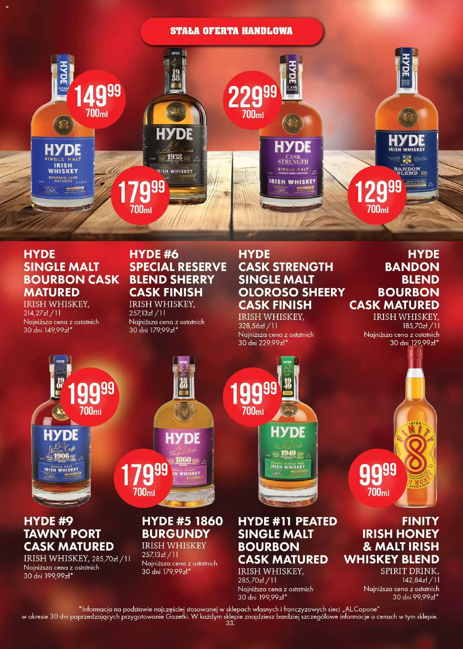 Al.Capone Gazetka od 13.11.2025 | Strona: 33 | Produkty: Bourbon, Finish