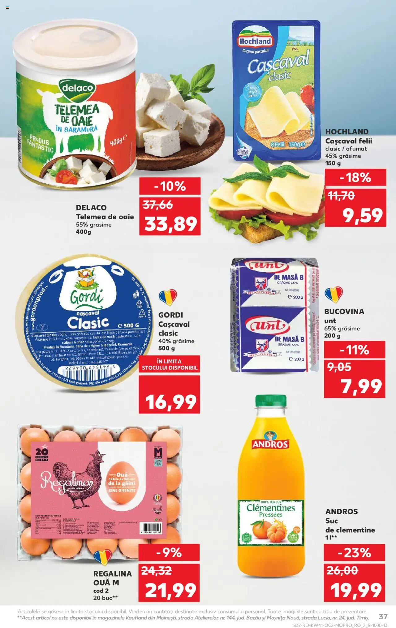 Noul catalog Kaufland – valabil de la 08.10.2025 | Pagină: 37 | Produse: Masă, Ouă, Suc, Sare