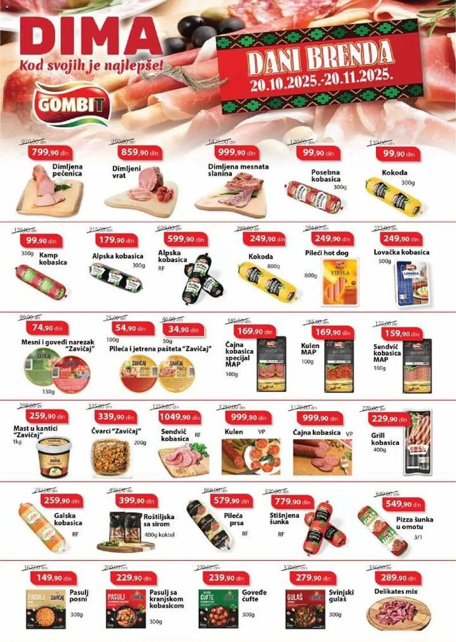 VP Dima katalog - važi od 06.11.2025 | Strana: 8 | Proizvode: Kulen, Narezak, Kobasica, Pečenica