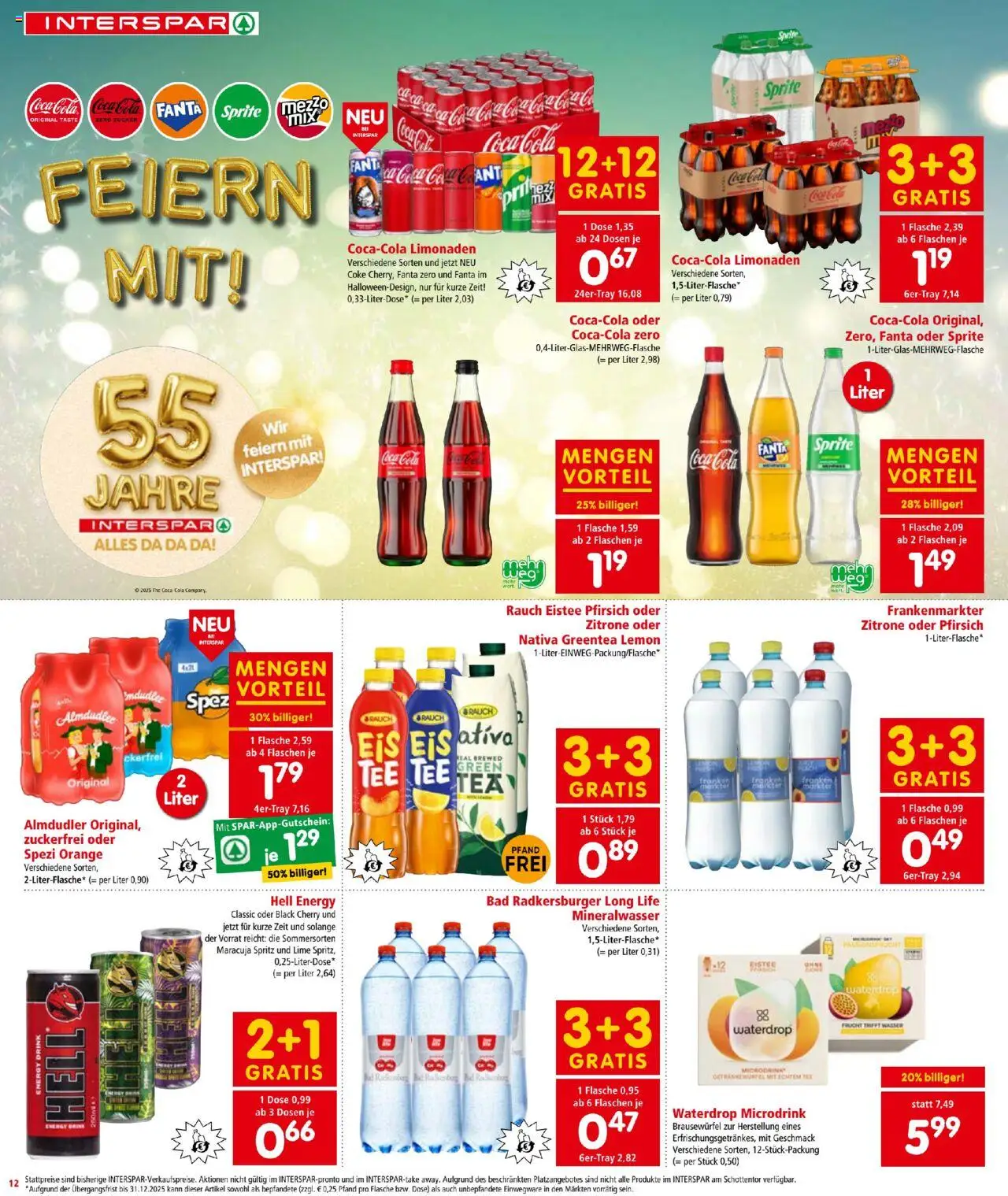 Interspar Flugblatt gültig ab 14.08.2025 | Seite: 12 | Produkte: Wasser, Zucker, Zitrone, Tee