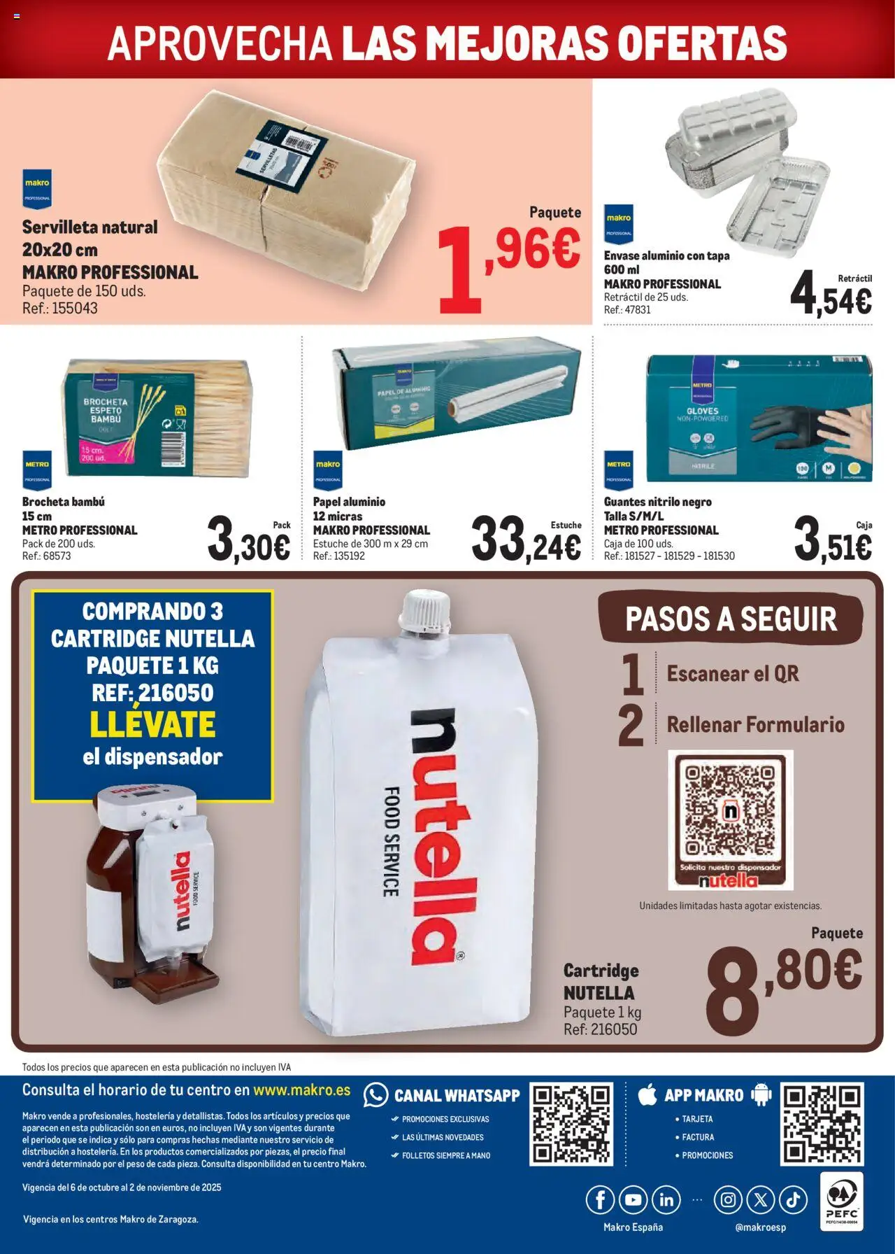 Makro - Ofertas Zaragoza │ válido desde el 06.10.2025 | Página: 7 | Productos: Guantes, Dispensador, Peso, Caja