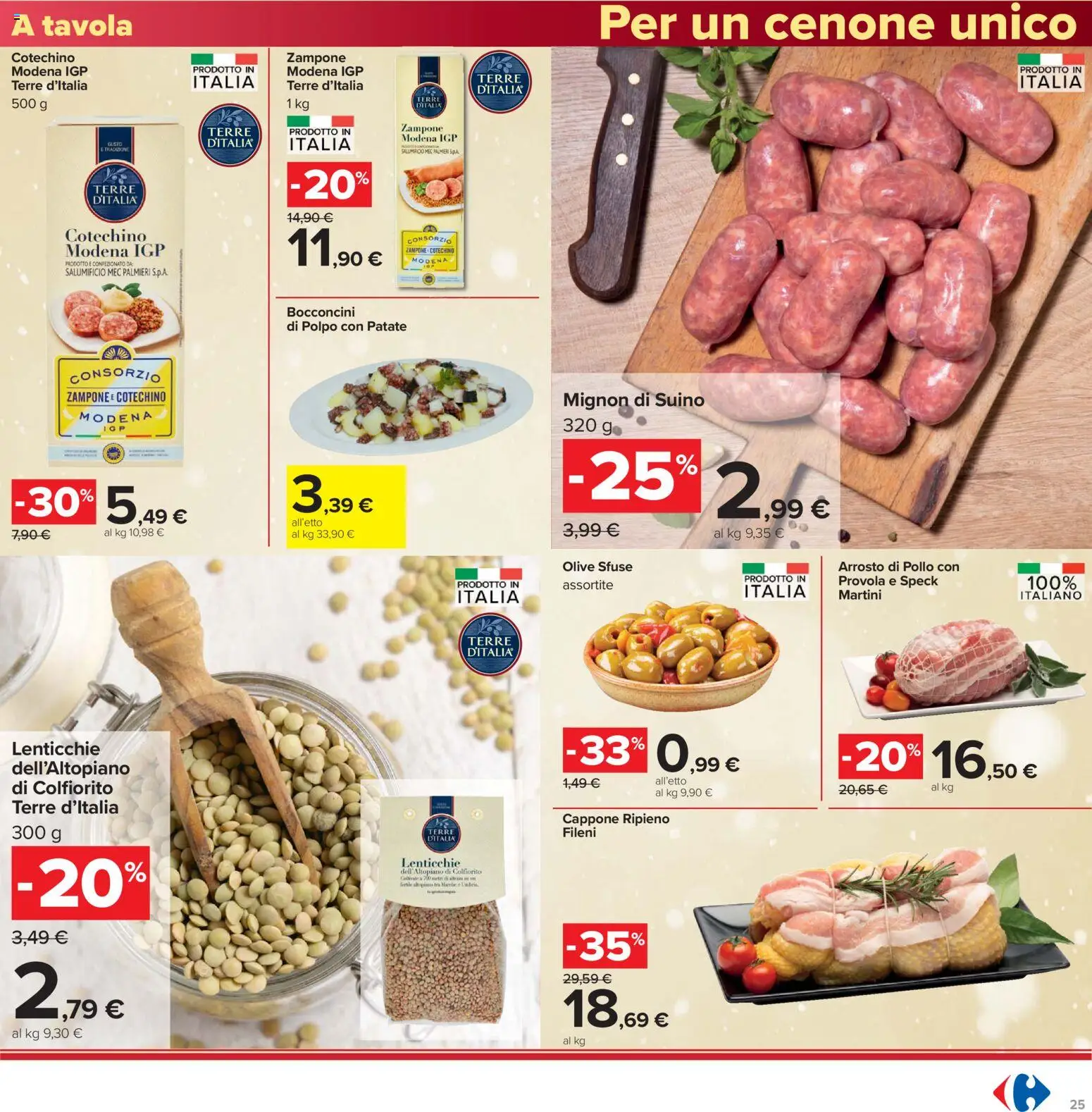 Volantino Carrefour del 16.12.2025 | Pagina: 25 | Prodotti: Arrosto, Pollo, Polpo, Suino