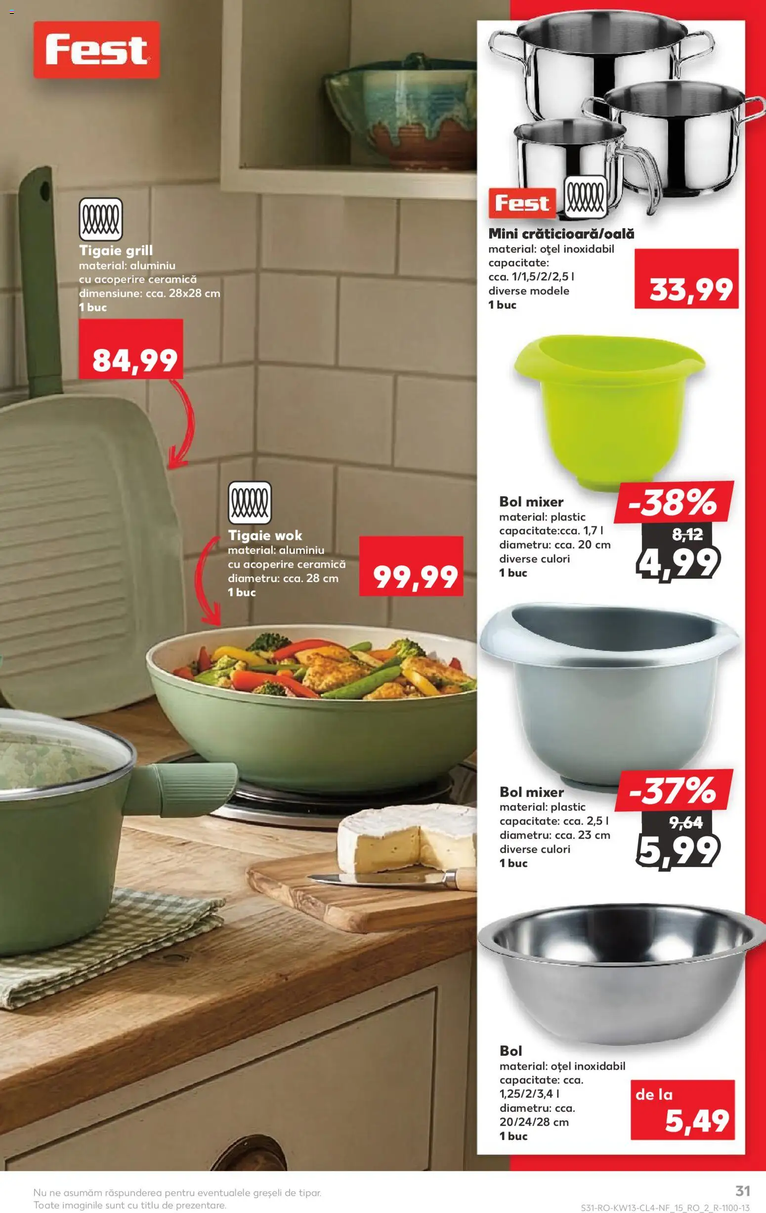 Noul catalog Kaufland – valabil de la 25.03.2026 | Pagină: 31 | Produse: Tigaie, Grill, Mixer, Bol