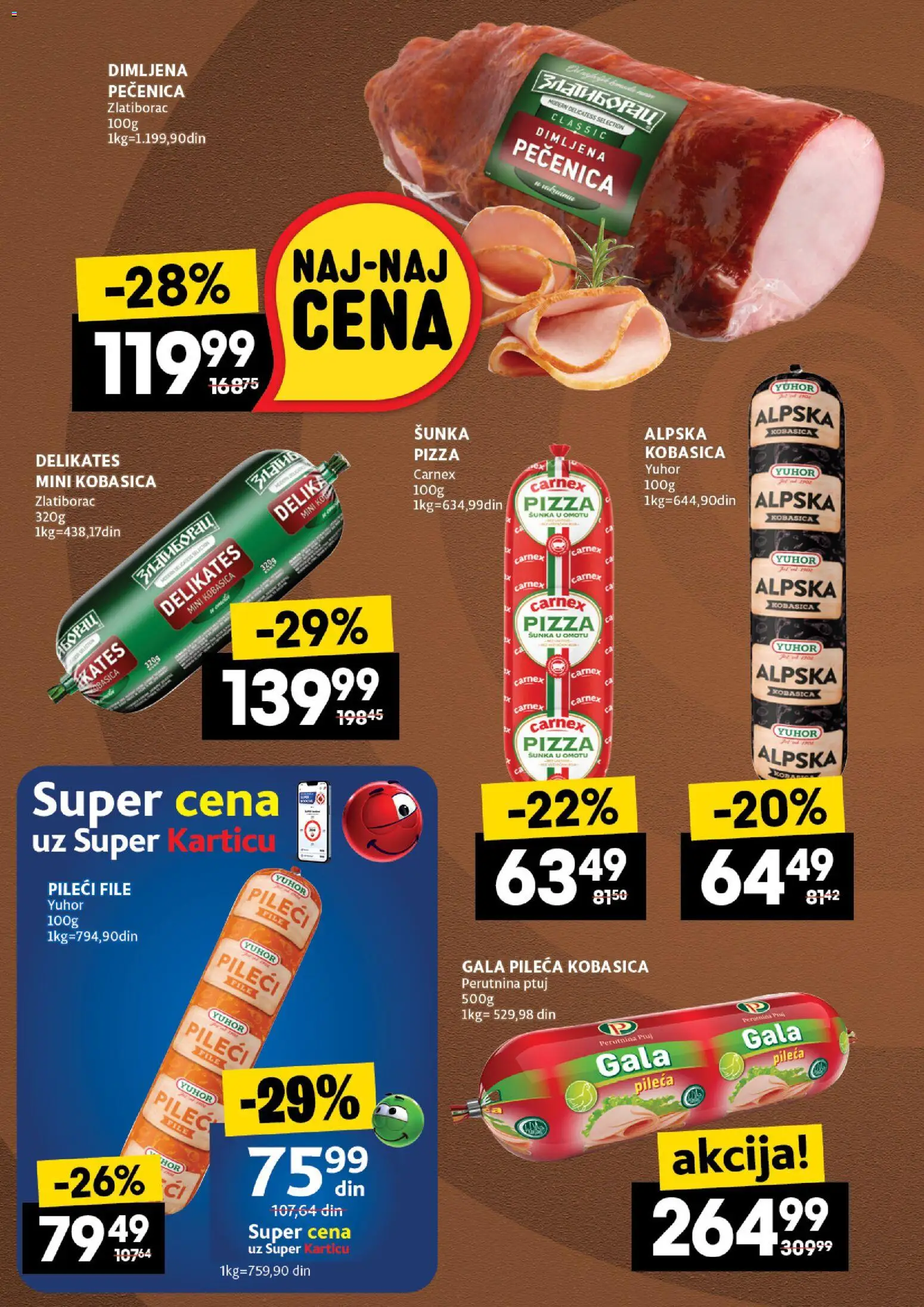 Idea katalog - važi od 06.11.2025 | Strana: 6 | Proizvode: Pileći file, Perutnina Ptuj, Pizza šunka, Pečenica