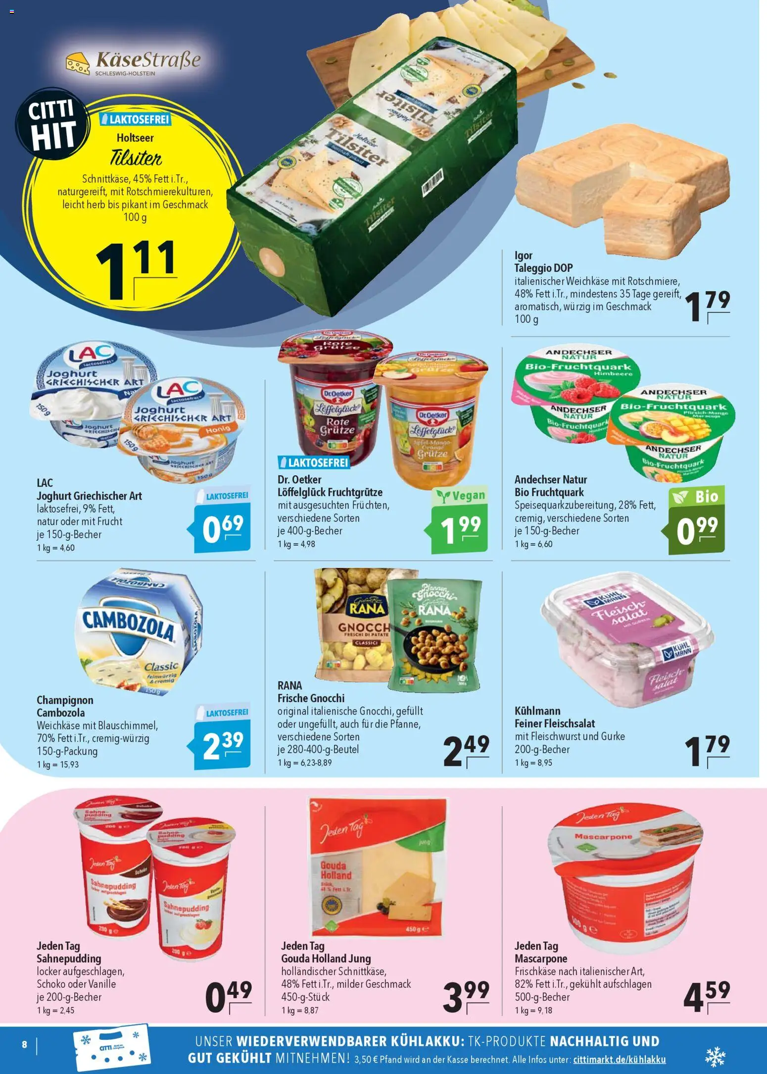 CITTI Markt Prospekt 	 – gültig ab 14.01.2026 | Seite: 8 | Produkte: Mascarpone, Pudding, Himbeere, Salat