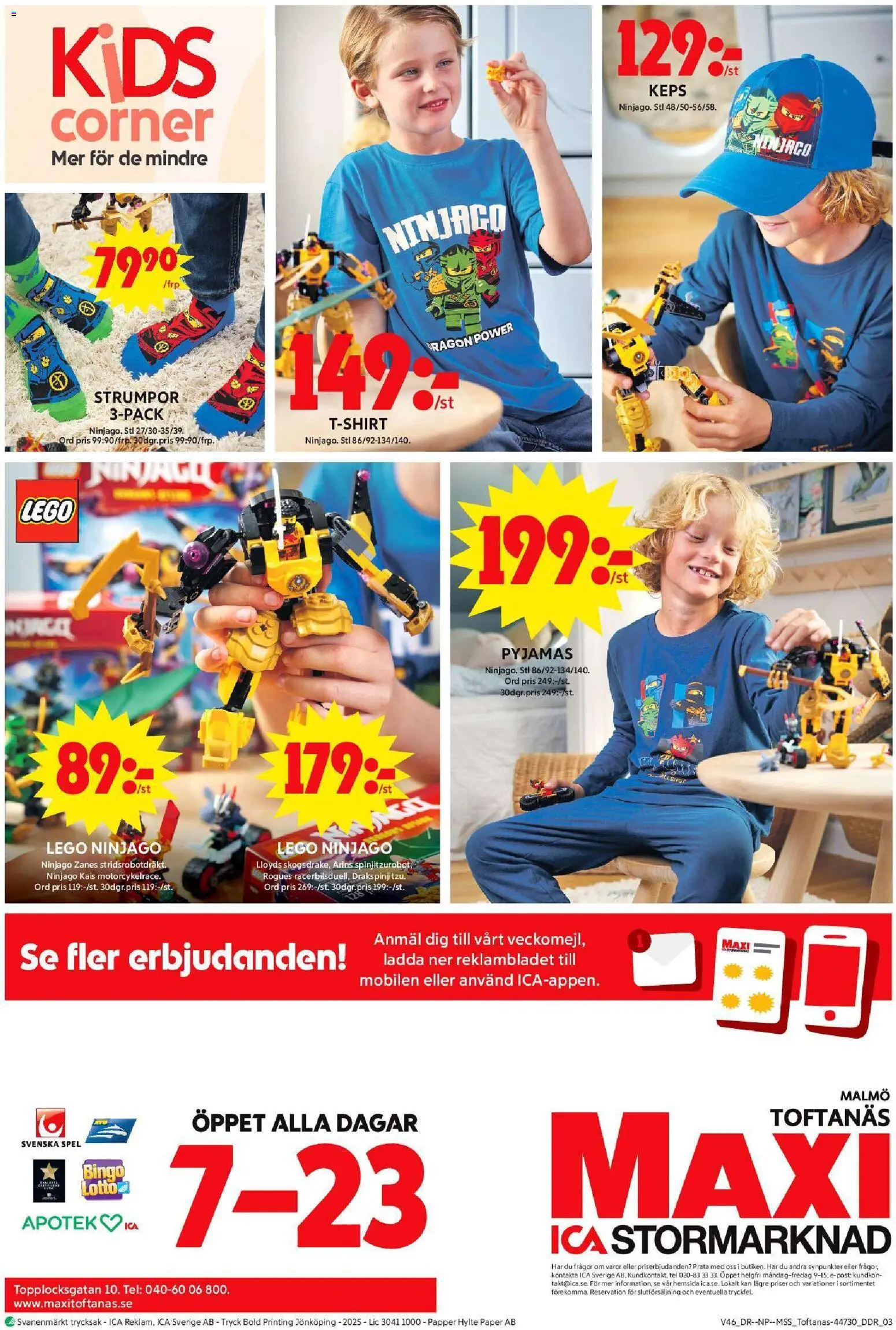 ICA Maxi reklamblad aktuell från 10.11.2025 | Sida: 10 | Produkter: Keps, T-shirt, Strumpor, Papper