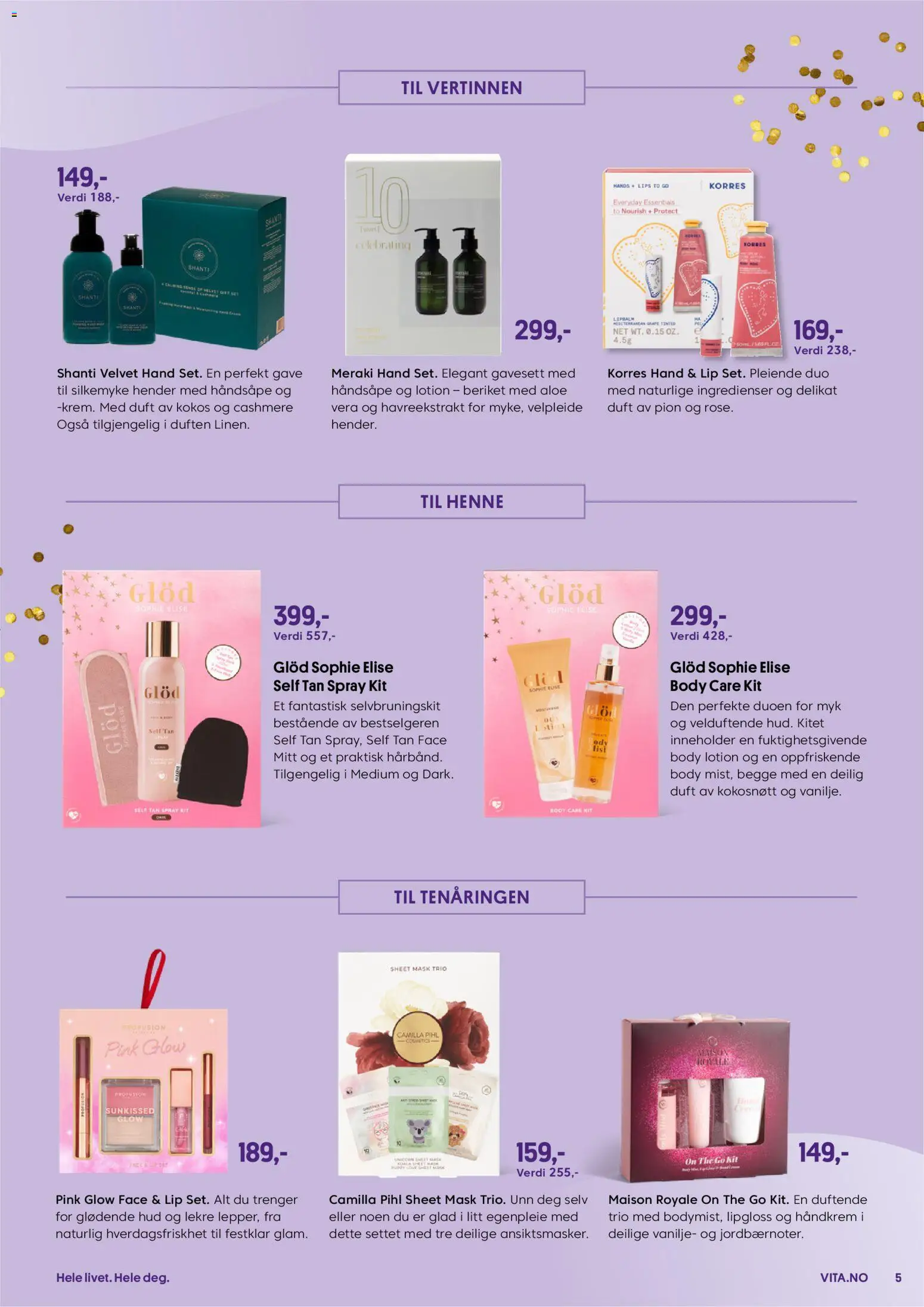 {H1} | Side: 5 | Produkter: Sheet Mask, Håndsåpe, Strandväska, Спички