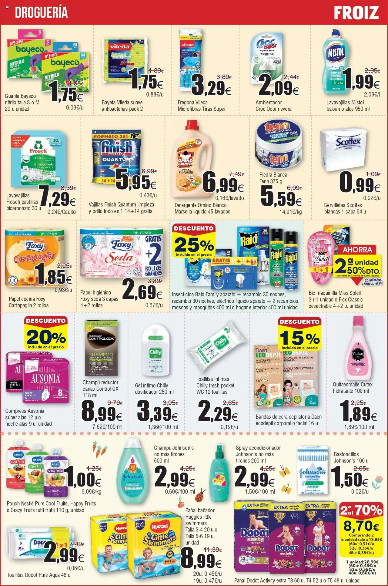 Froiz folleto │ válido desde el 12.08.2025 | Página: 15 | Productos: Champú, Acondicionador, Detergente, Cocina