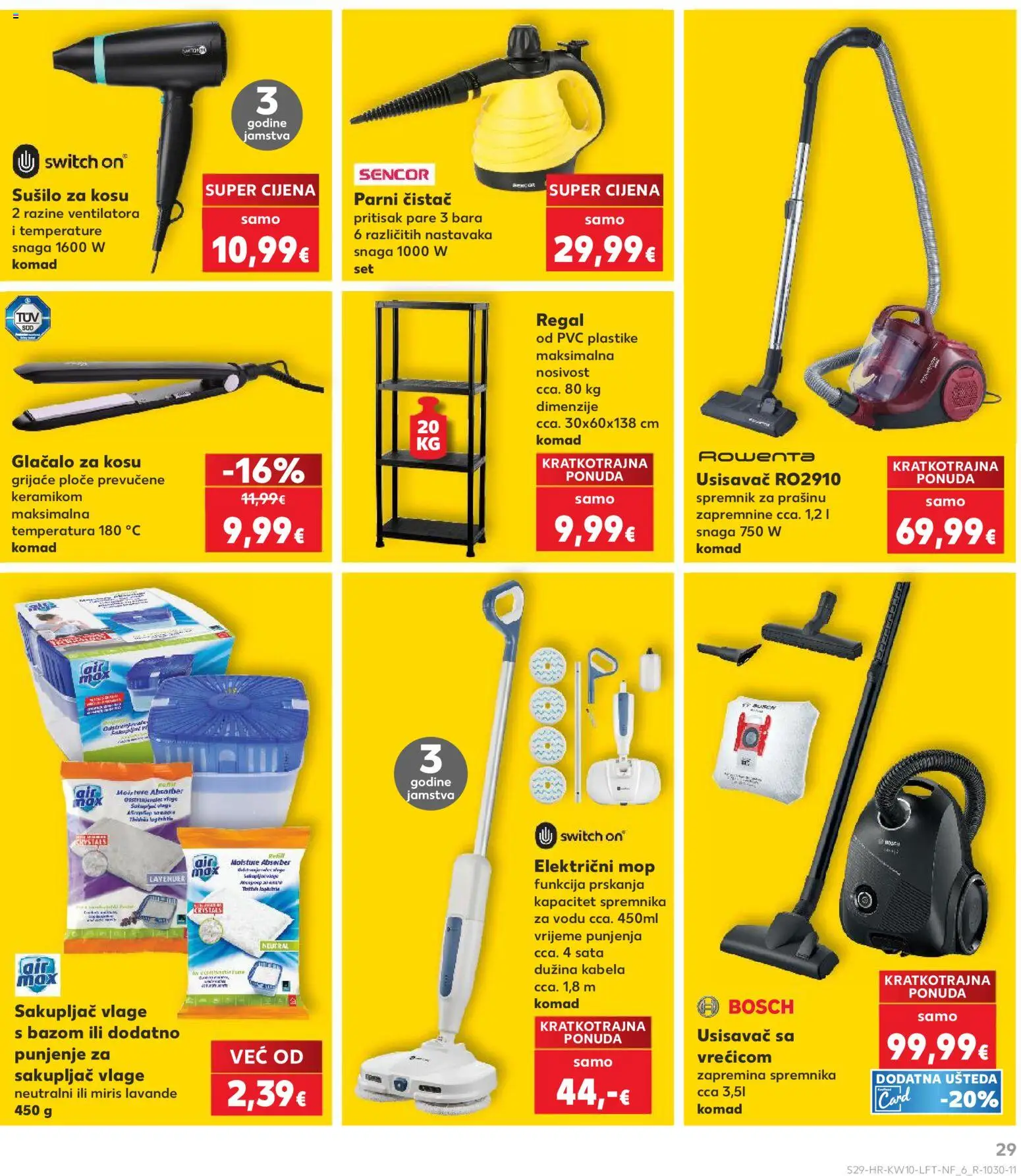 Kaufland katalog | vrijedi od 04.03.2026 | Stranica: 29 | Proizvodi: Usisavač, Miris, Regal, Parni čistač