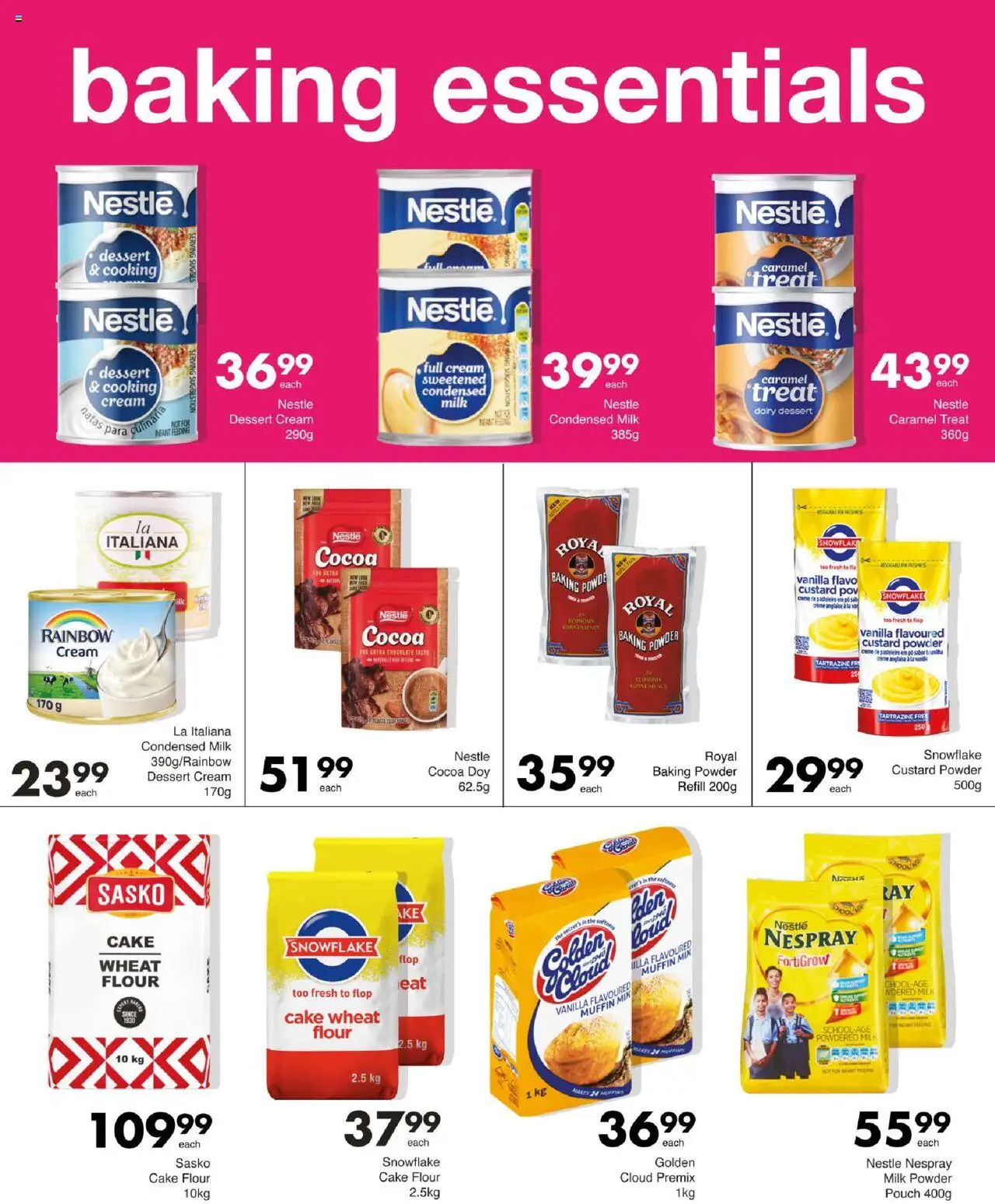 New Save catalogue – valid from 11.09.2025 | Page: 28 | Products: Custard, Condensed milk, Cream, Baking powder