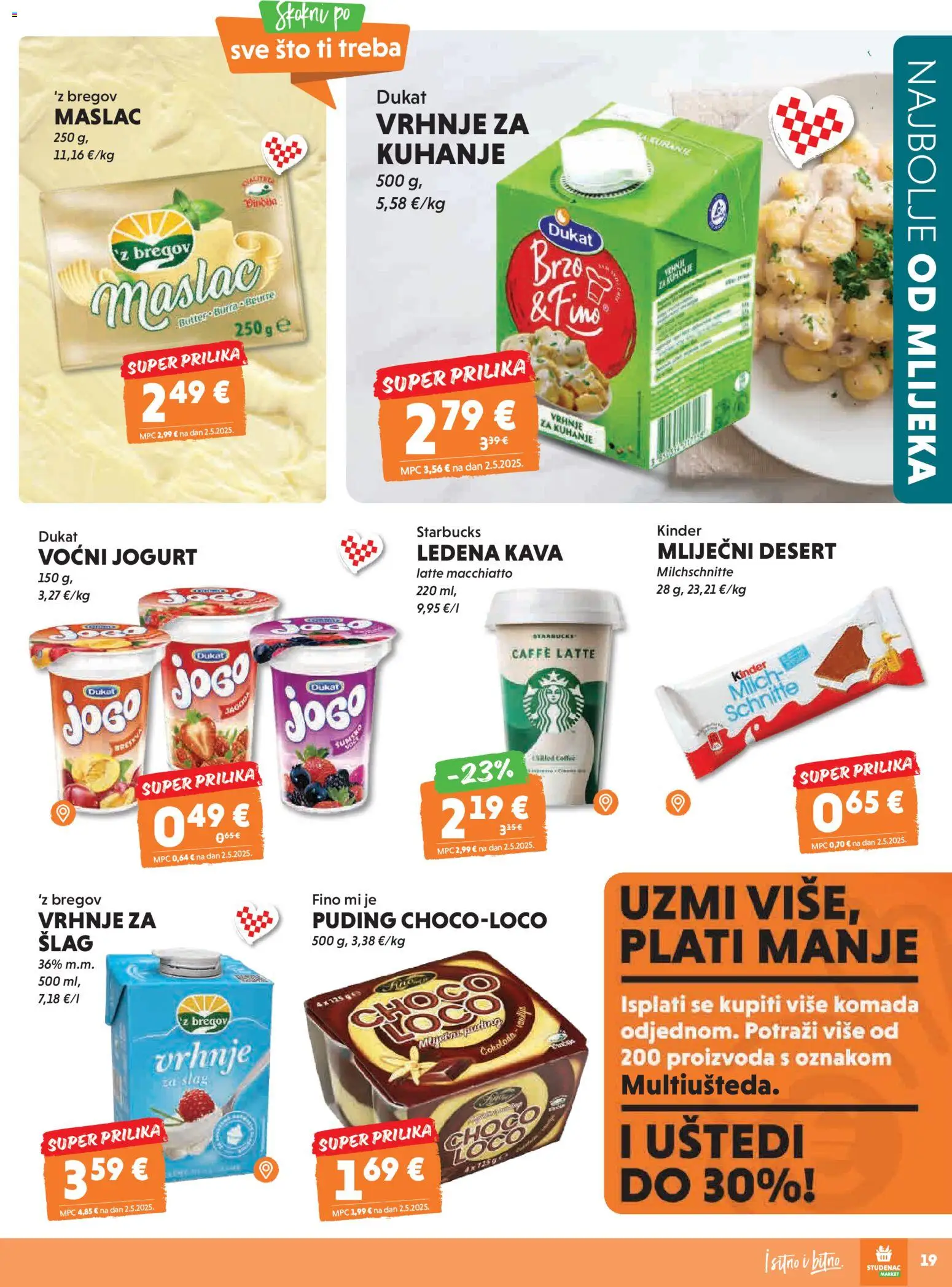 Studenac katalog | vrijedi od 29.04.2026 | Stranica: 19 | Proizvodi: Jogurt, Kava, Ledena kava, Šlag