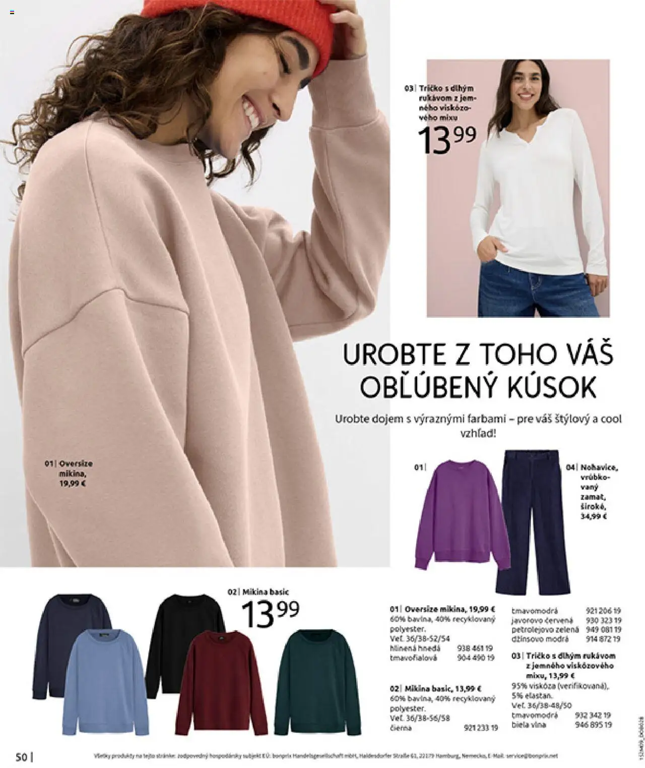 Nové Bonprix akcie – leták je platný od 14.10.2025 | Strana: 52 | Produkty: Tričko, Mikina